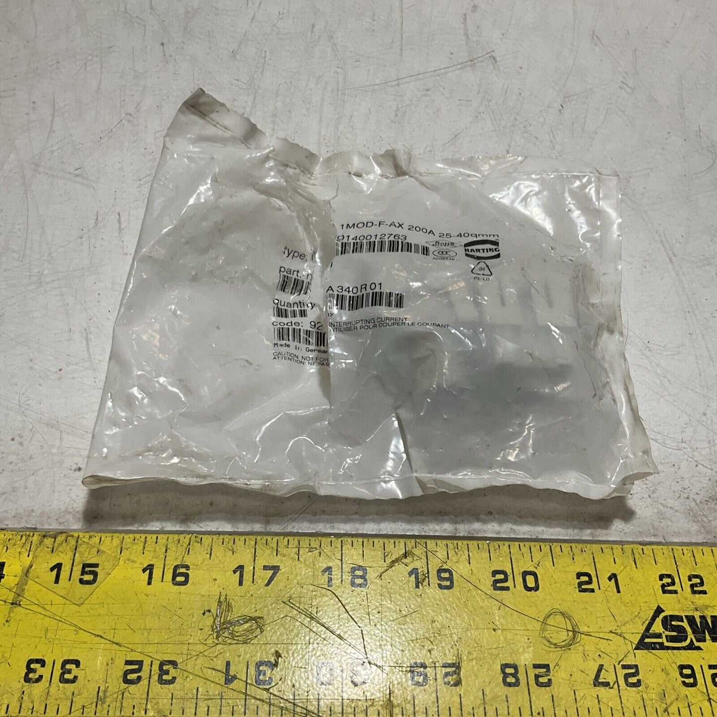 HARTING 09140012763 THERMOSTAT ADJUSTABLE 140C 600V LOT OF 2 U3S