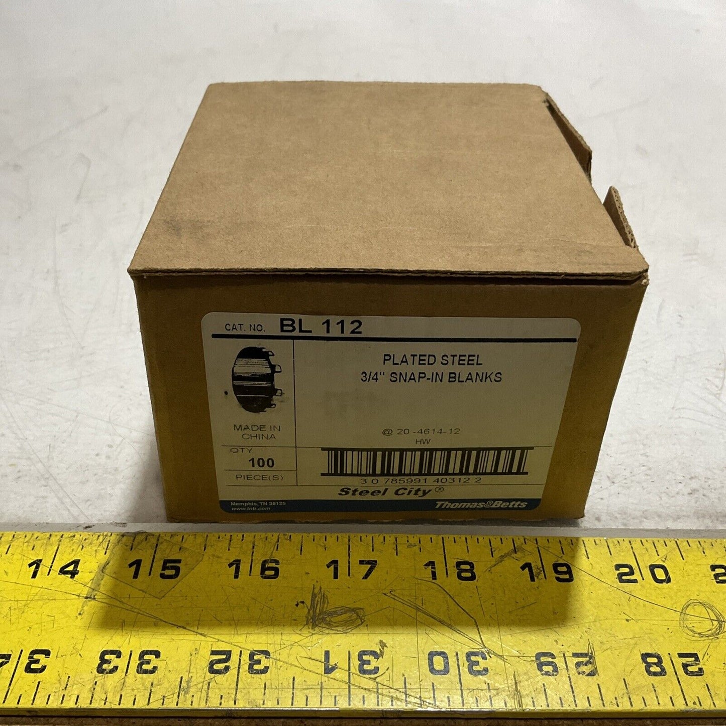 THOMAS & BETTS BL 112 PLATED STEEL 3/4” SNAP-IN BLANKS QTY 100 PIECES U3S