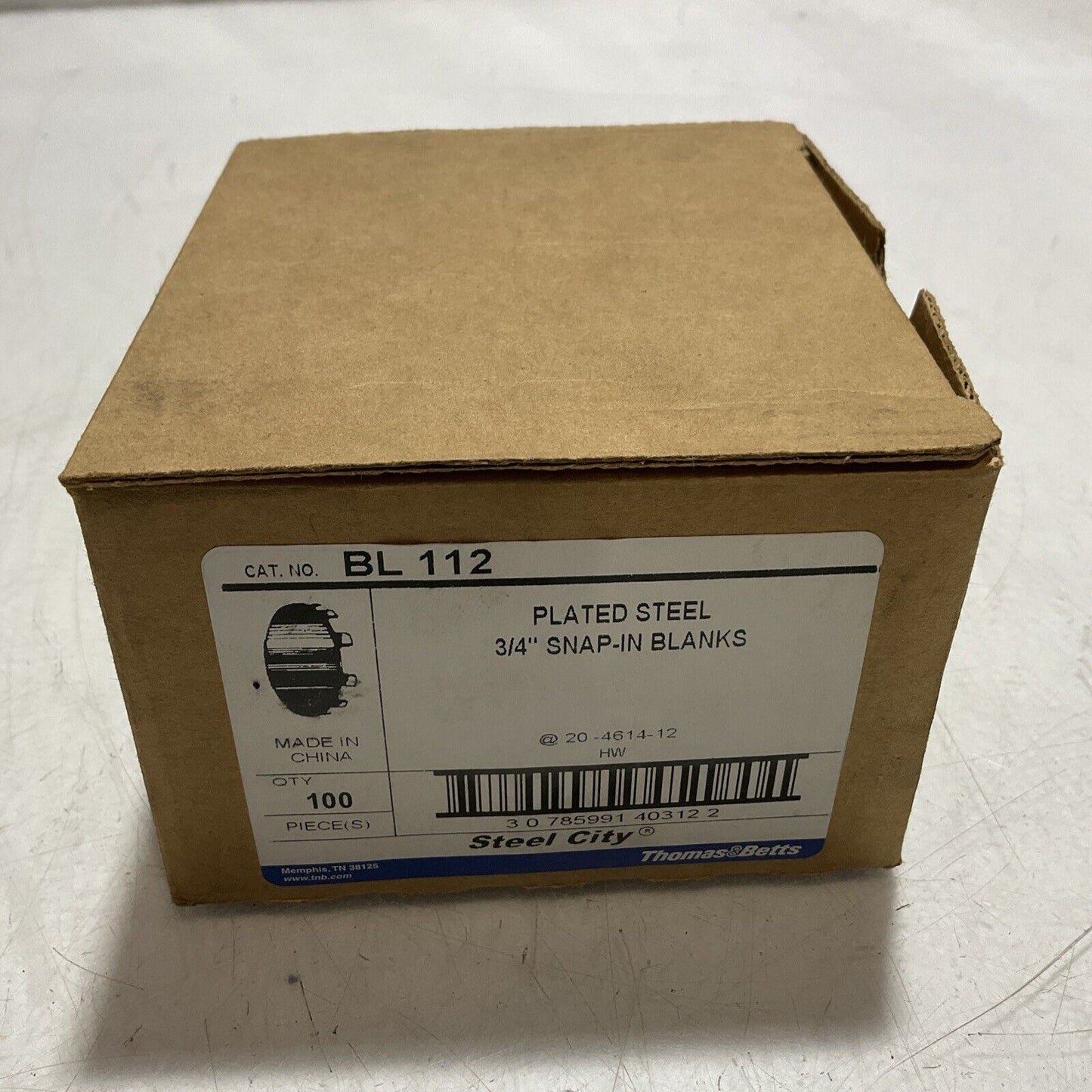 THOMAS & BETTS BL 112 PLATED STEEL 3/4” SNAP-IN BLANKS QTY 100 PIECES U3S