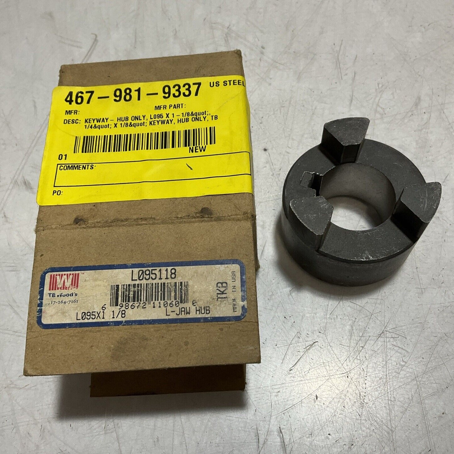 TB WOODS L095118 SHAFT JAW COUPLING KEYWAY-HUB 222-U3S