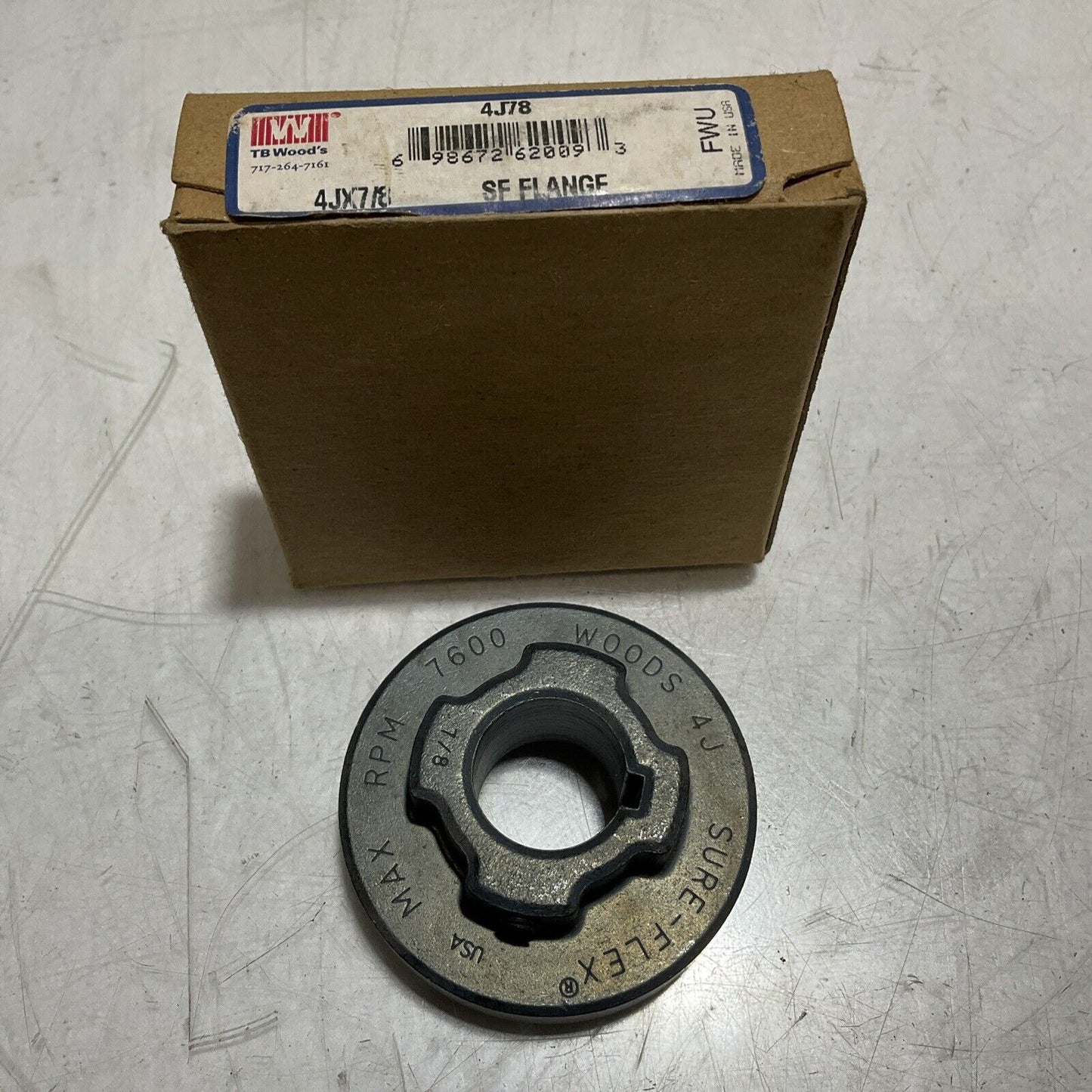 TB WOODS FLANGE 4J78 SURE-FLEX SLEEVE COUPLING FLANGE 222-U3S