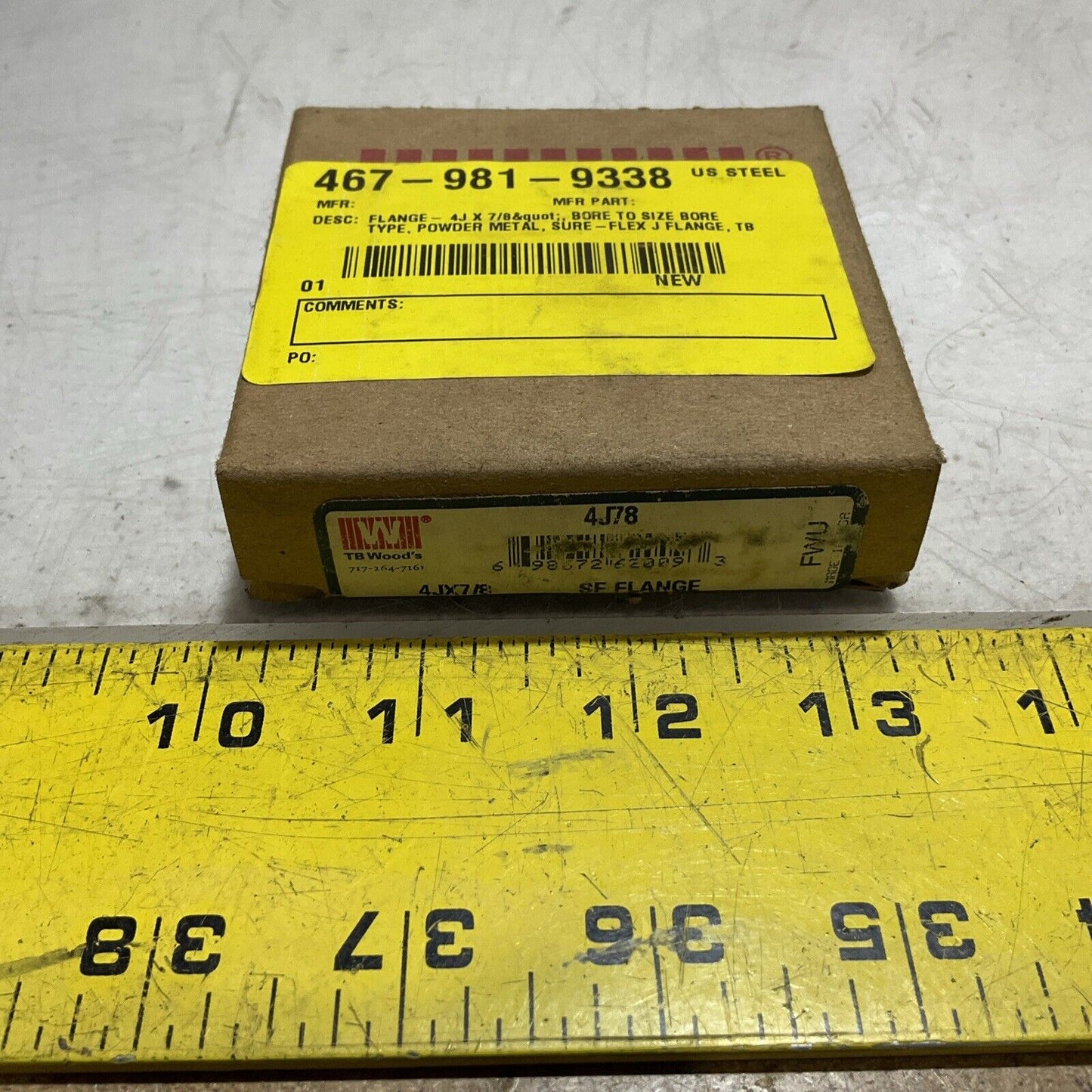 TB WOODS FLANGE 4J78 SURE-FLEX SLEEVE COUPLING FLANGE 222-U3S