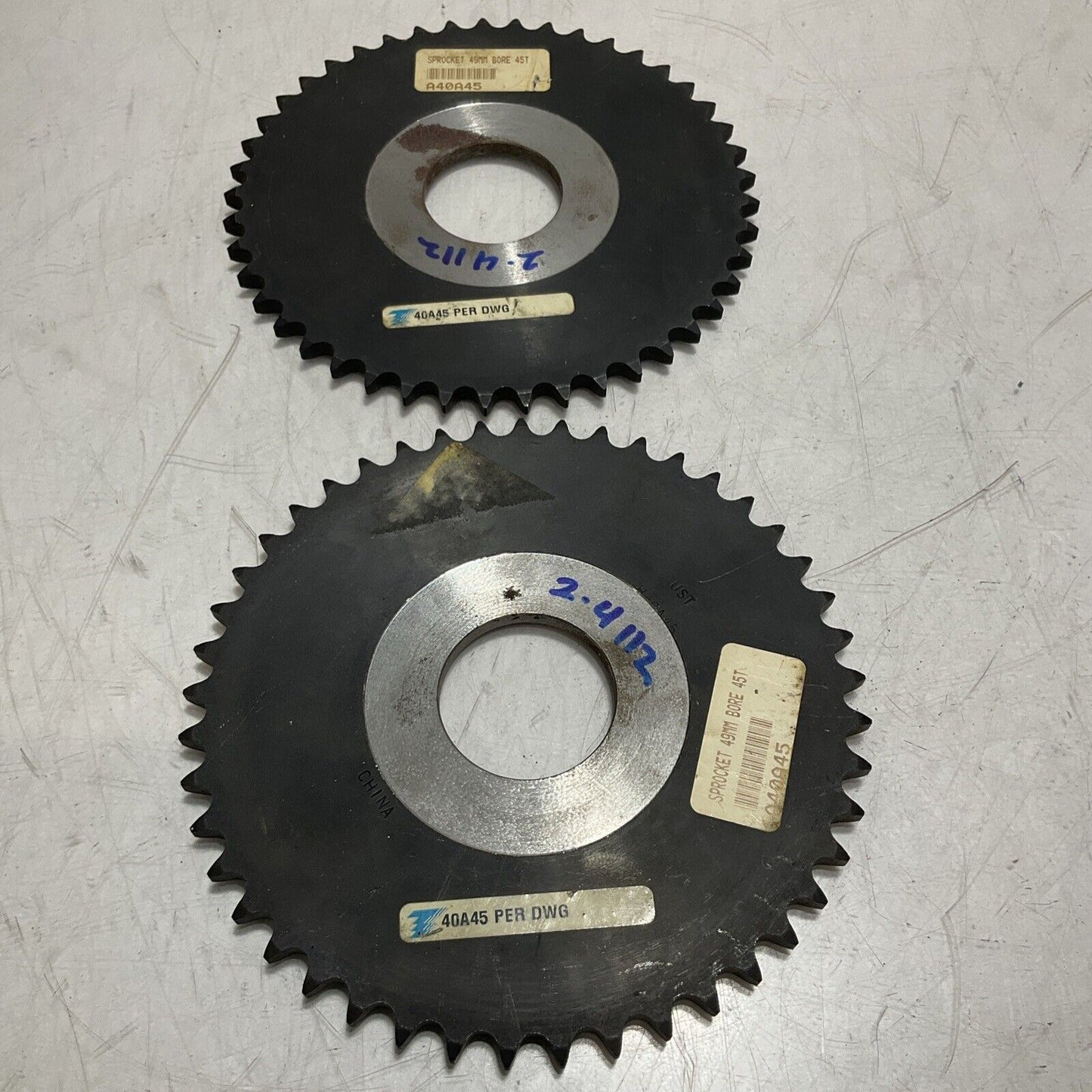 TSUBAKI H40A45 PLAIN BORE TYPE A SINGLE PITCH ROLLER CHAIN SPROCKET QTY2 U3S