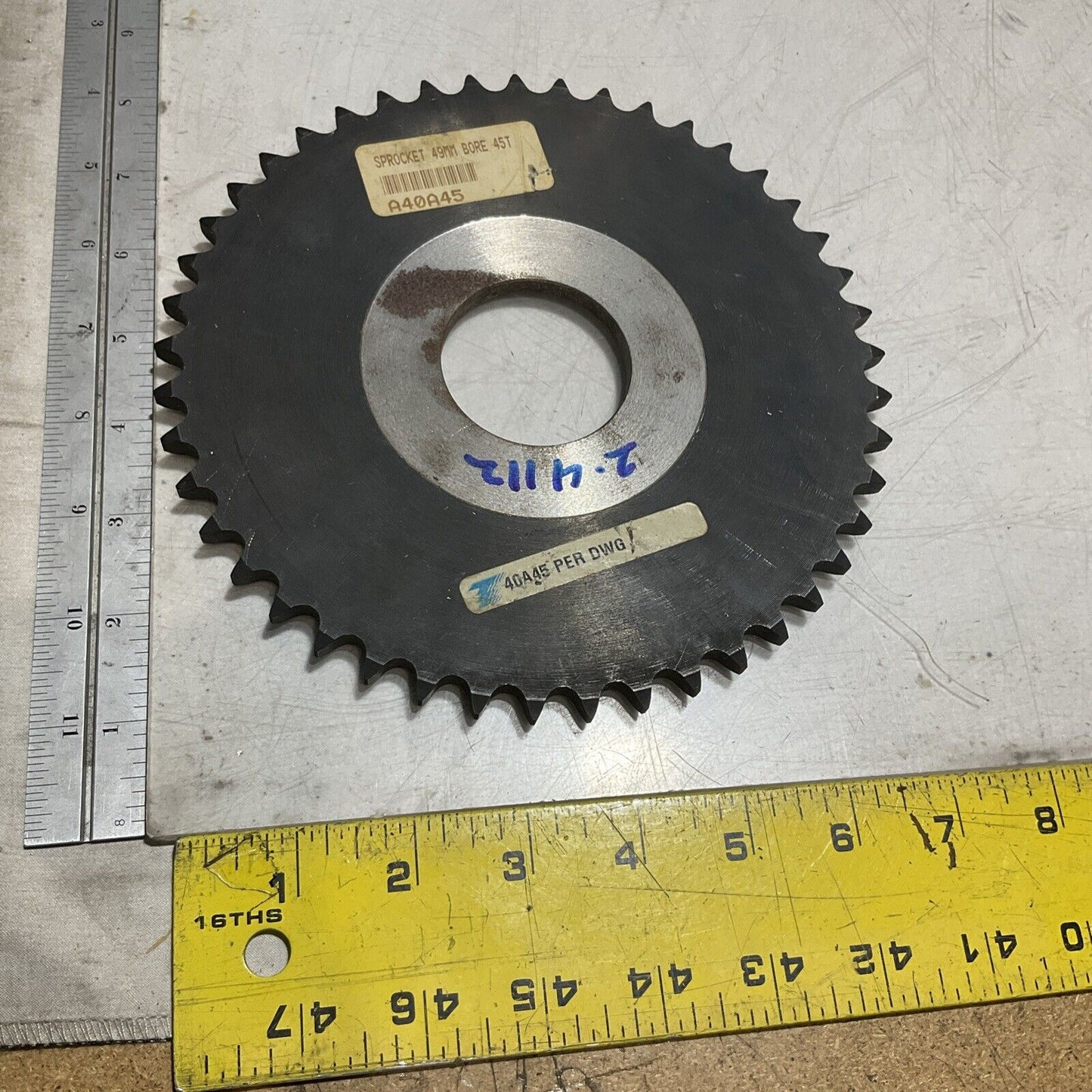 TSUBAKI H40A45 PLAIN BORE TYPE A SINGLE PITCH ROLLER CHAIN SPROCKET QTY2 U3S