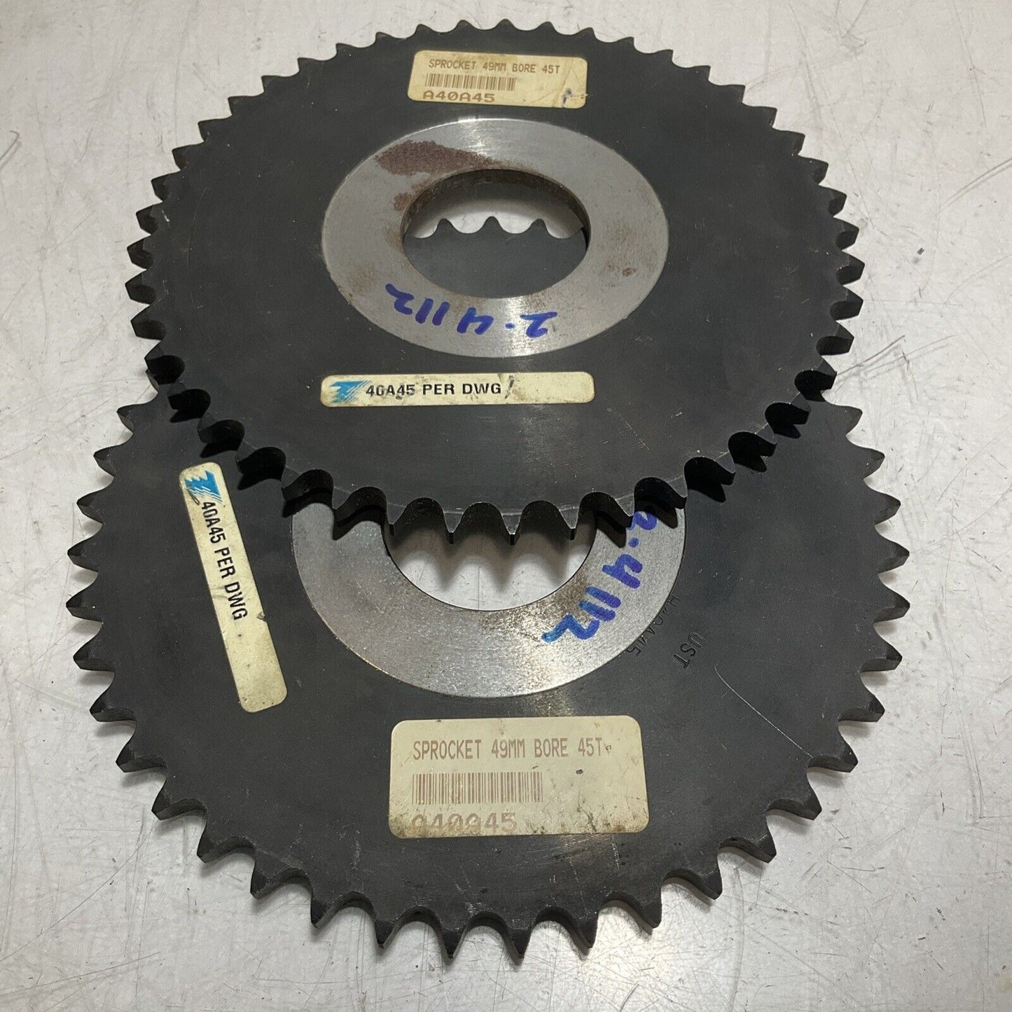 TSUBAKI H40A45 PLAIN BORE TYPE A SINGLE PITCH ROLLER CHAIN SPROCKET QTY2 U3S