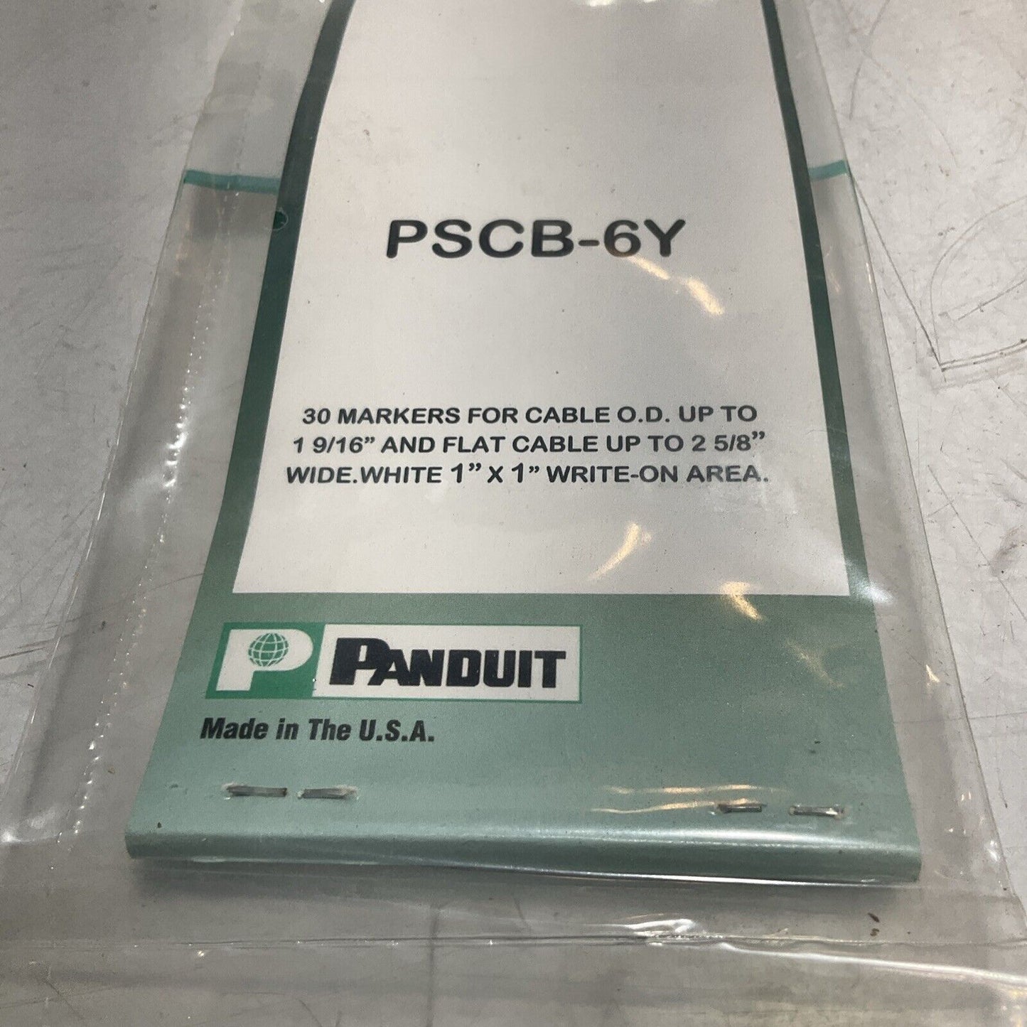 PANDUIT PSCB-6Y SELF-LAM CABLE MARKER BOOK WRITE-ON AREA 1 IN X 6 IN QTY10 678