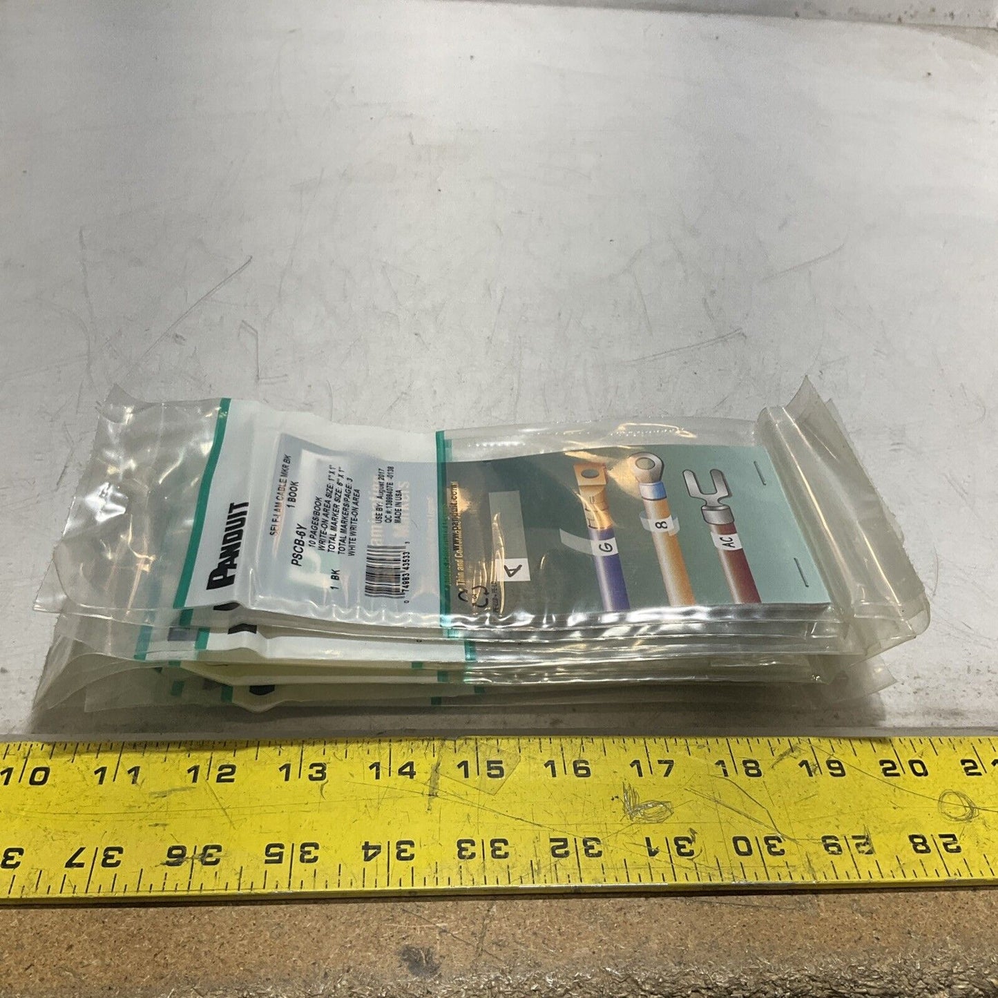 PANDUIT PSCB-6Y SELF-LAM CABLE MARKER BOOK WRITE-ON AREA 1 IN X 6 IN QTY10 678