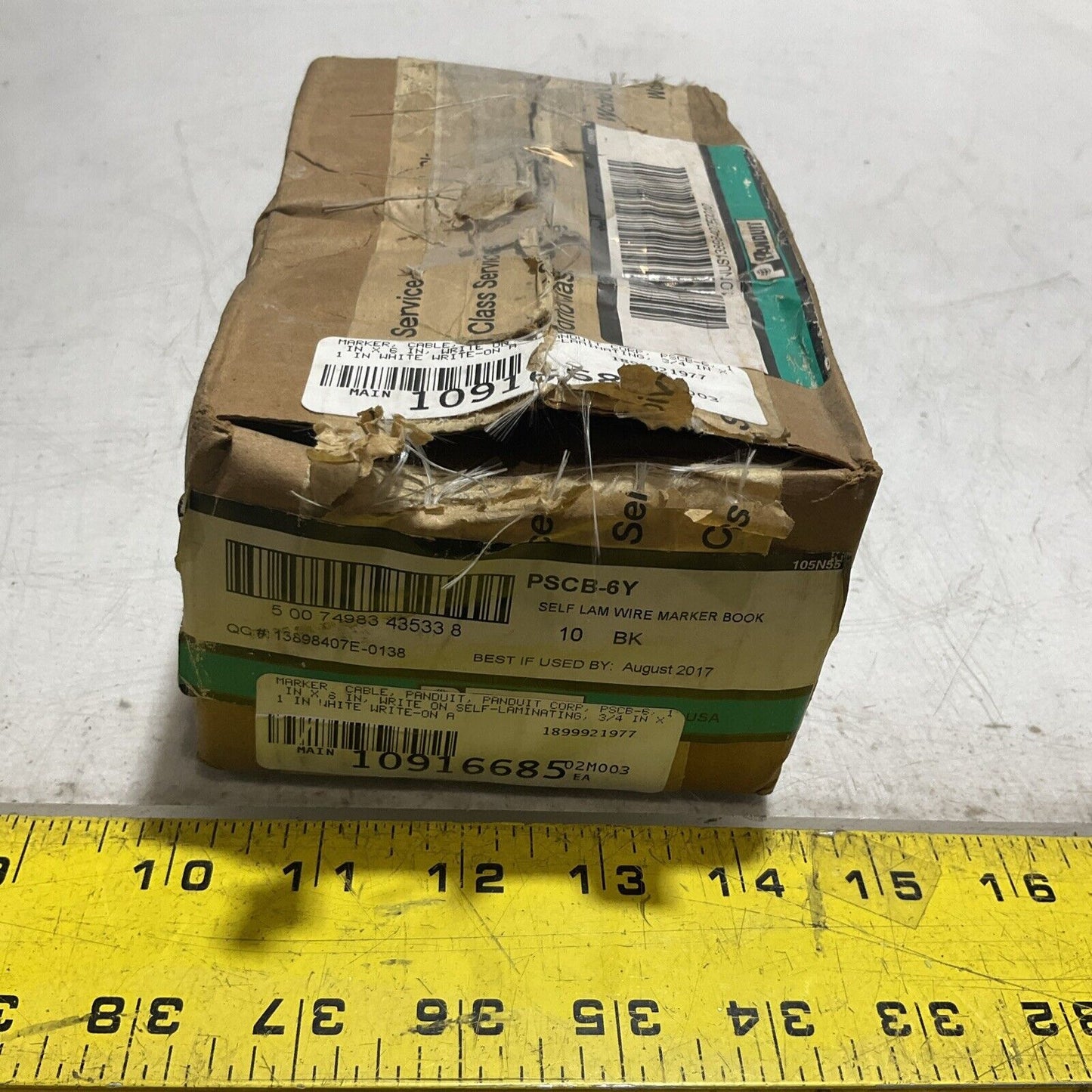 PANDUIT PSCB-6Y SELF-LAM CABLE MARKER BOOK WRITE-ON AREA 1 IN X 6 IN QTY10 678