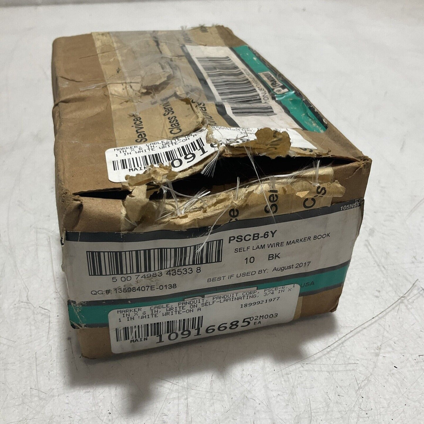 PANDUIT PSCB-6Y SELF-LAM CABLE MARKER BOOK WRITE-ON AREA 1 IN X 6 IN QTY10 678