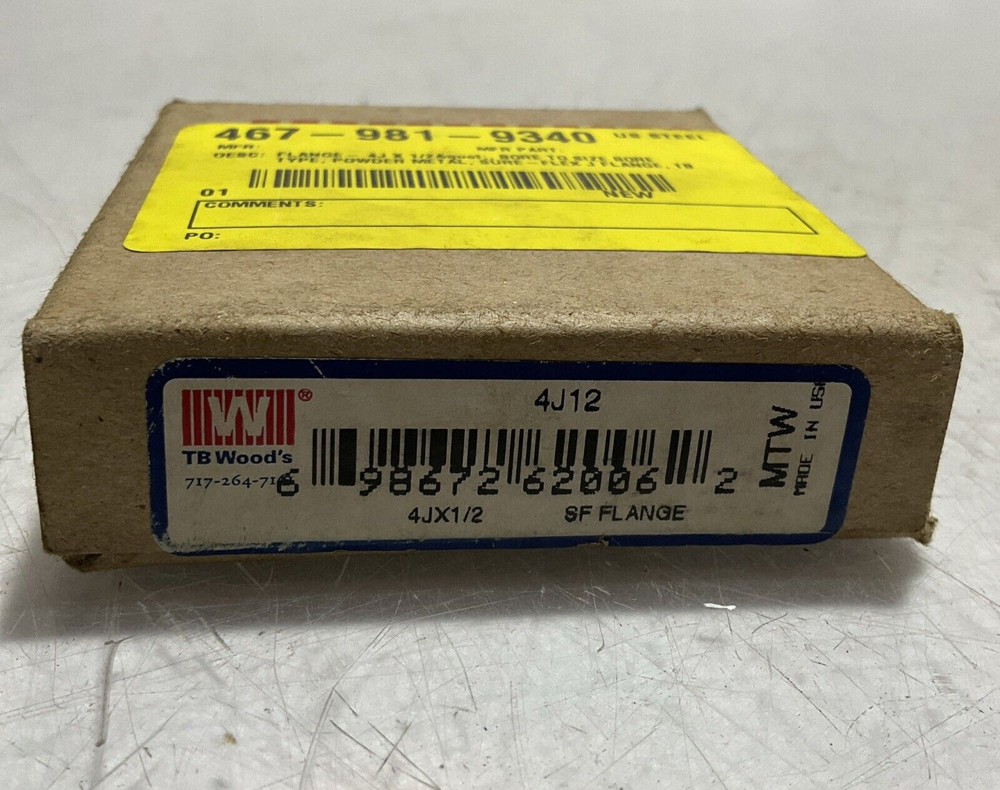TB WOODS 4J12 SLEEVE COUPLING FLANGE SPACER SIZE-4 7.600RPM MAX 222-U3S