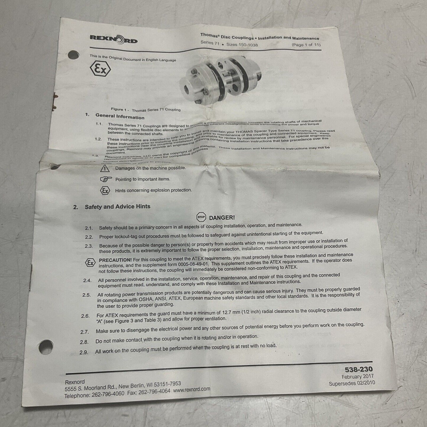 REXNORD THOMAS SR71 375 STL 218484 SET BOLT DICS COUPLING SERIES 71 U3S