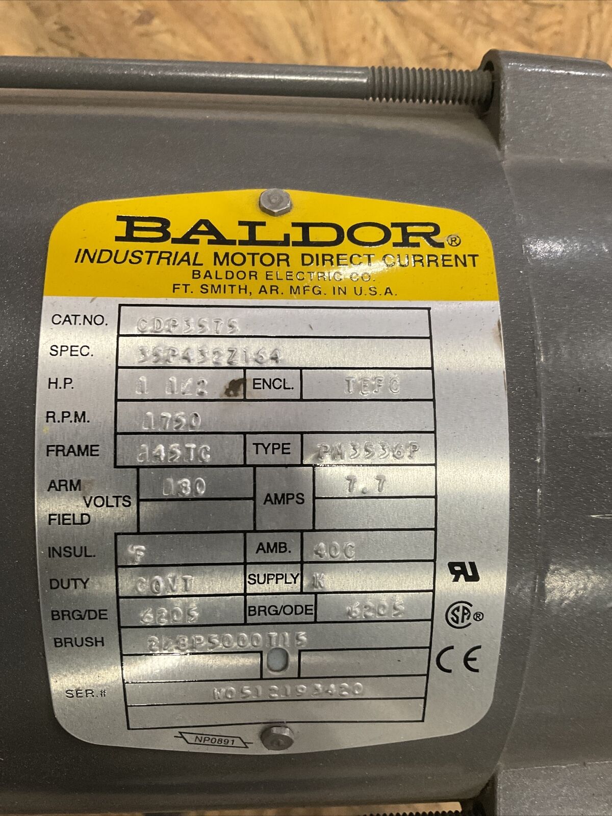 BALDOR RELIANCE CDP3575 MOTOR PUMP 1 1/2HP 1750RPM HOWDEN 91233 PUMP 373