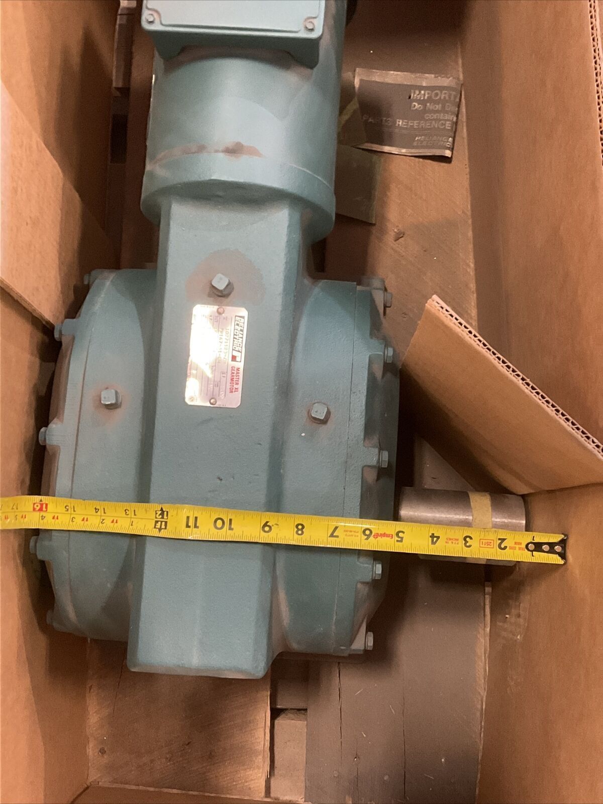 RELIANCE ELECTRIC 1-1/2HP 9RPM 10271123-ZH 79167-31-DM MASTER XL GEAR MOTOR 373