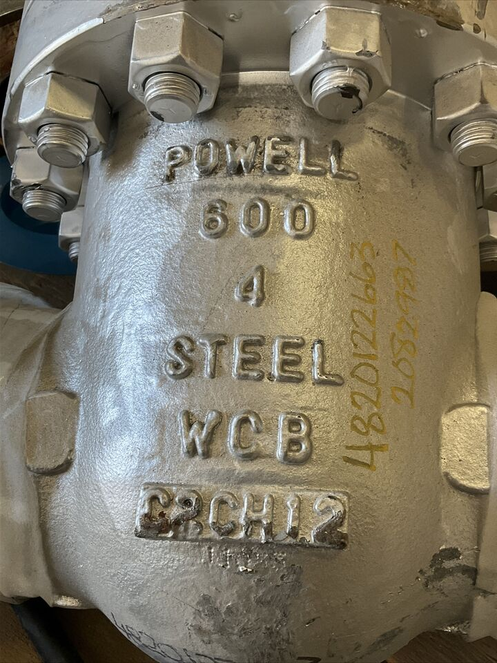 POWELL 600 4 WCB C2CH12 B16.34 Cl 600 76 1/2U GATE VALVE 1480 PSI