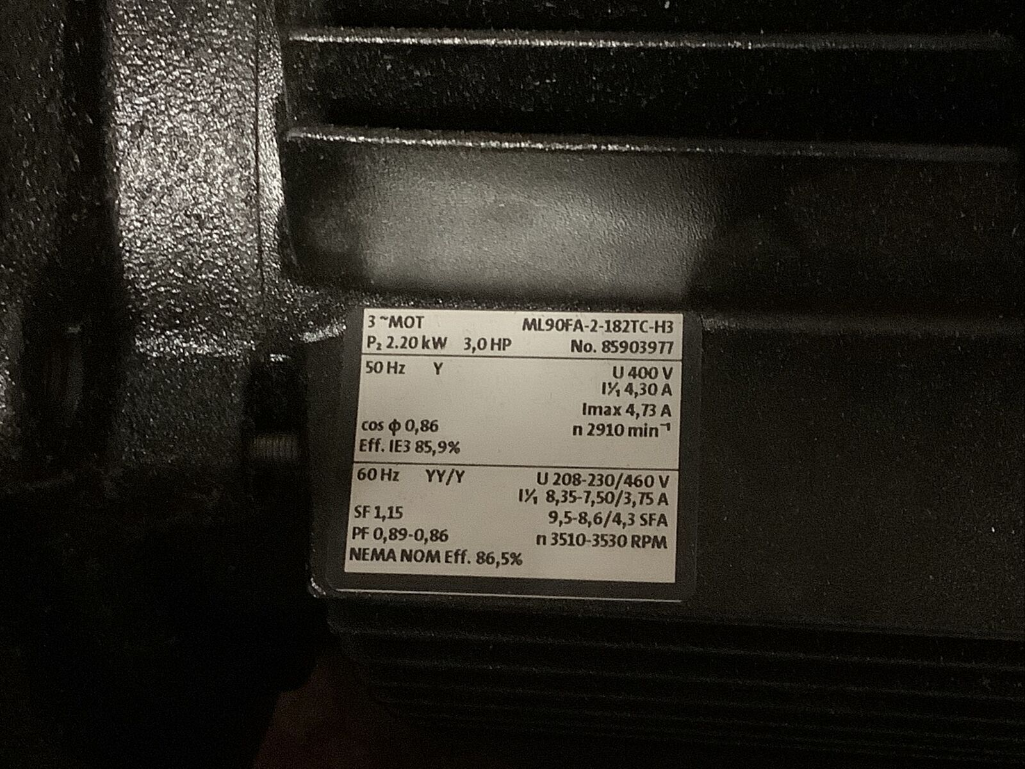 GRUNDFOS A97503105P114020003 MTR 10-4/3 A--A-HUUV CENTRIFUGAL PUMP 3HP 3461RPM