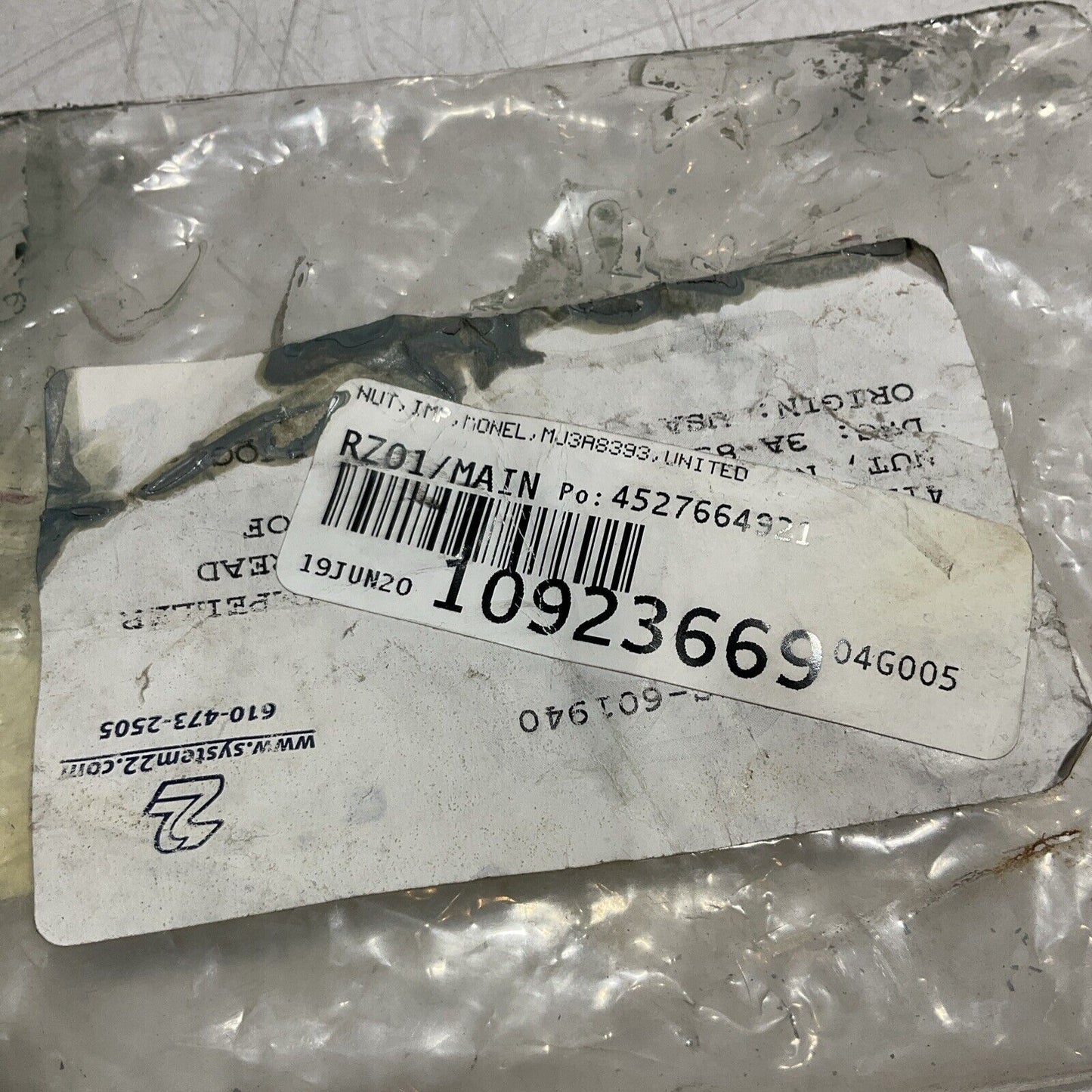 UNITED FLOWSERVE MJ3A8393 IMPELLER NUT U3S