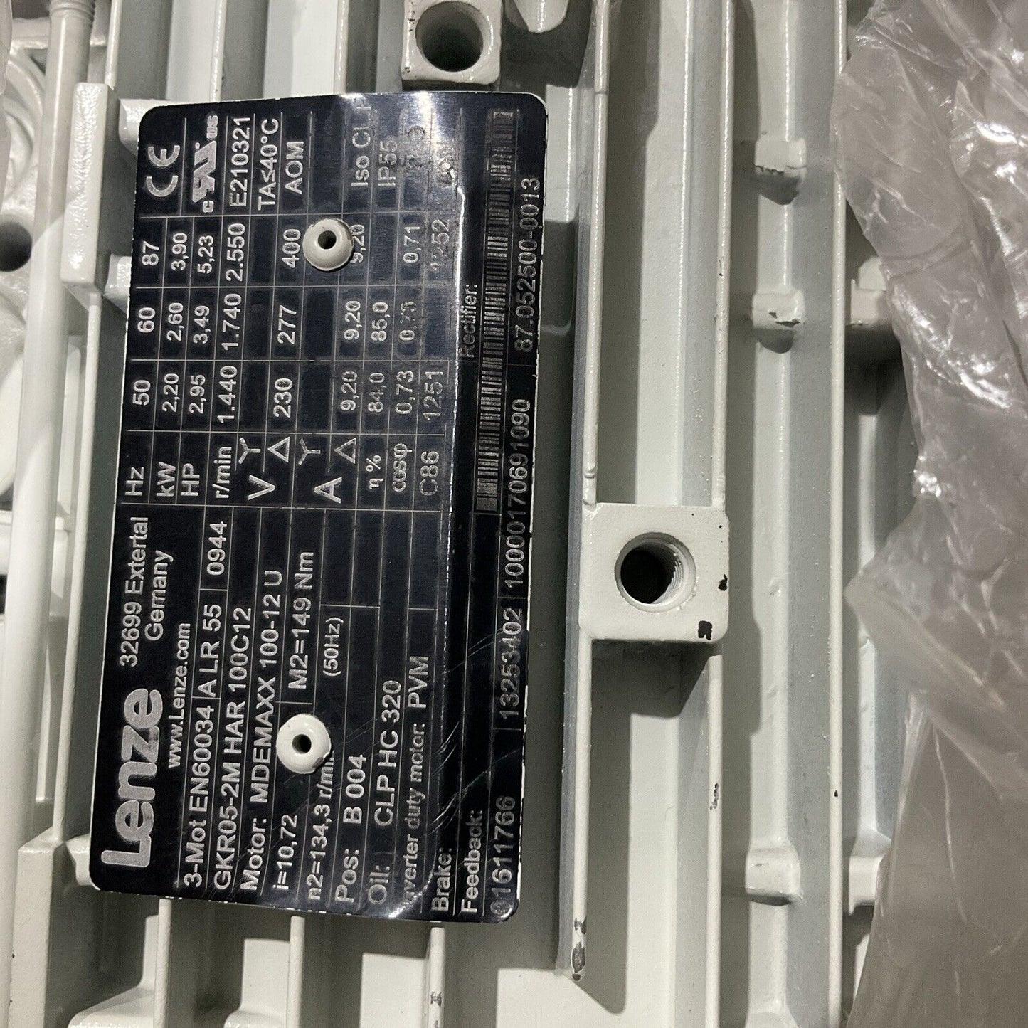 LENZE GKR05-2M HART 100C12- MDEMAXX 100-12U GEARMOTOR U3S