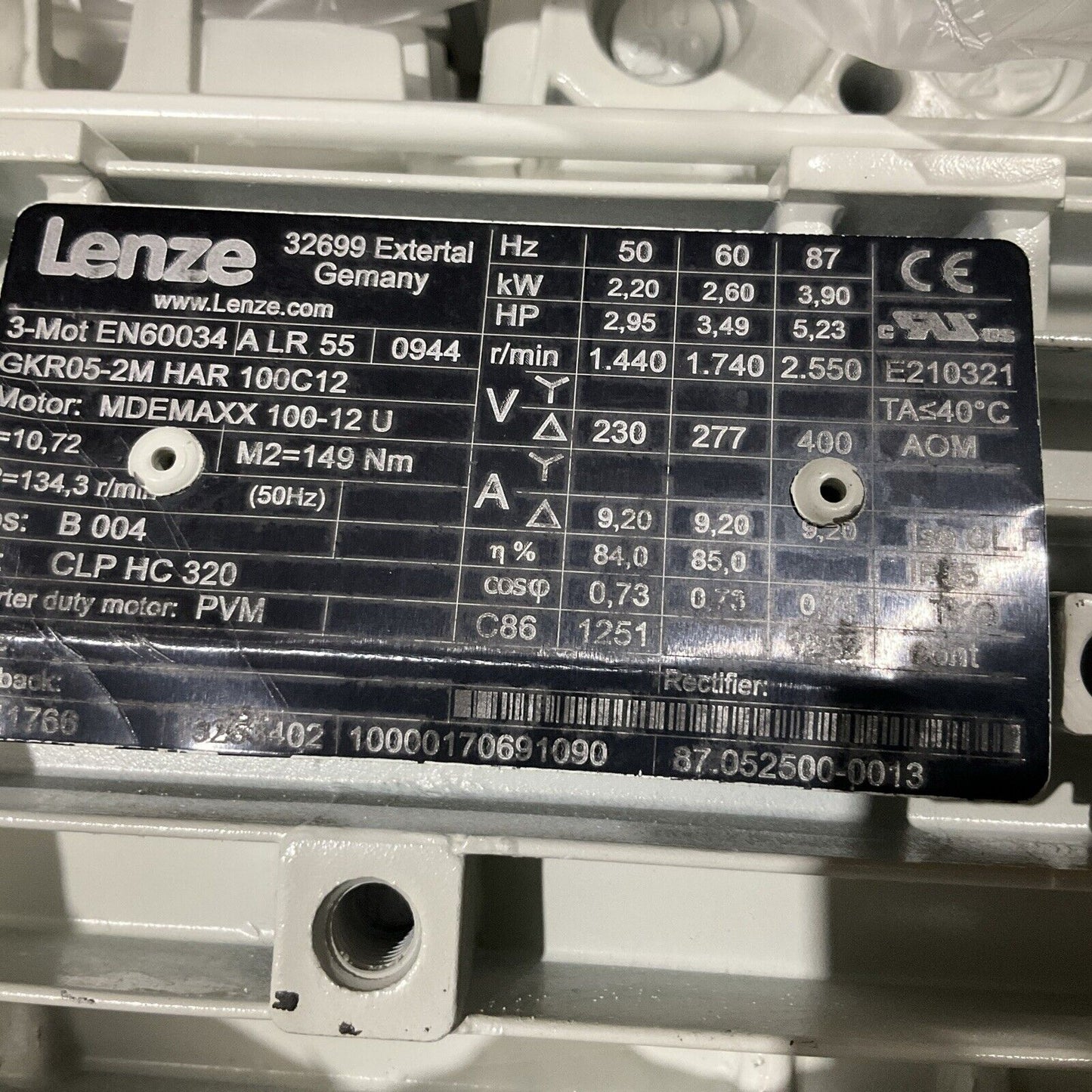 LENZE GKR05-2M HART 100C12- MDEMAXX 100-12U GEARMOTOR U3S