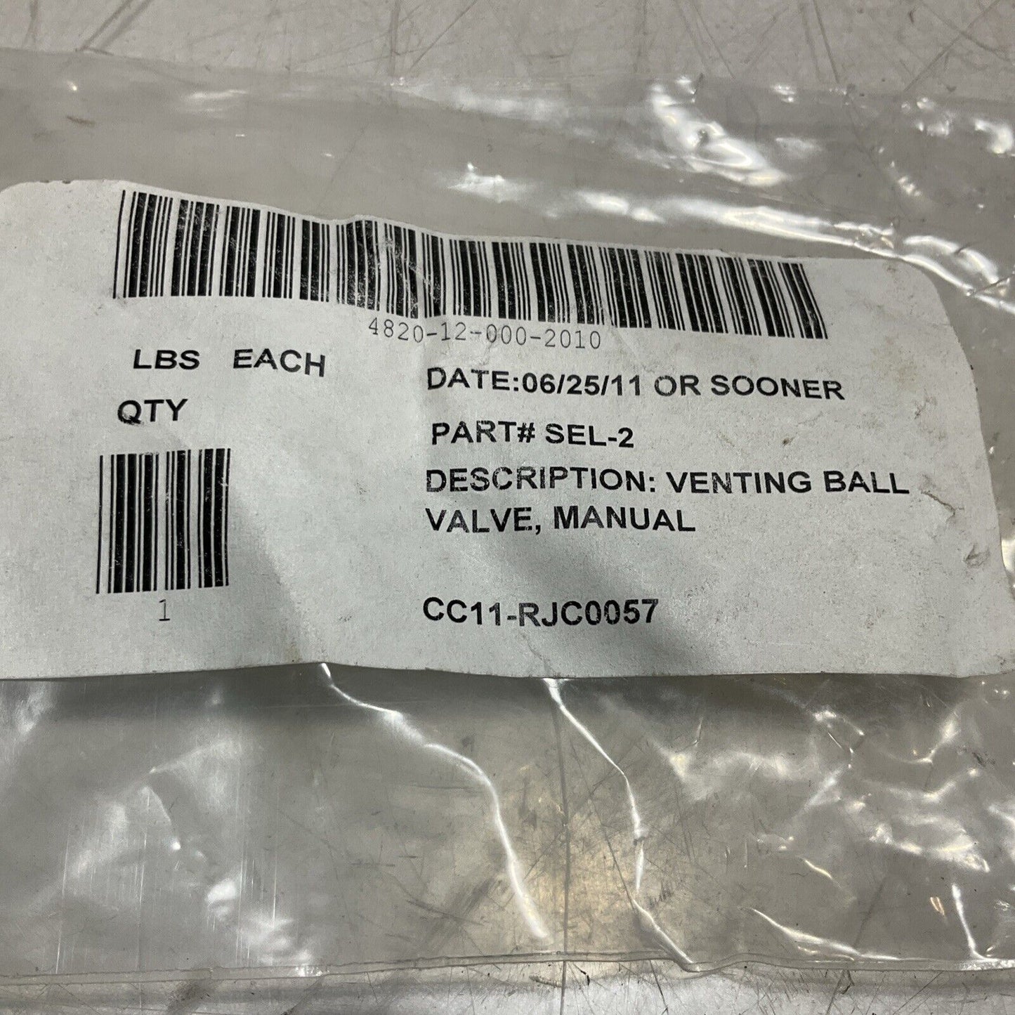 UCI SEL-2 1/4" UNIVERSAL MANUAL VENTING BALL VALVE LOT OF 3 U3S