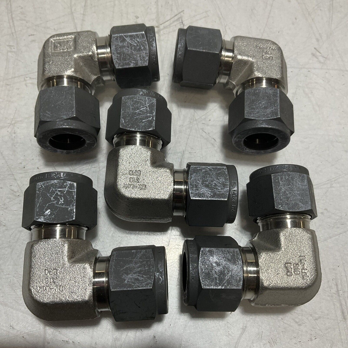 DK-LOK DL8S TUBE UNION ELBOW FITTING 1/2 SS COMP FINISH LOT OF 5 U 3S