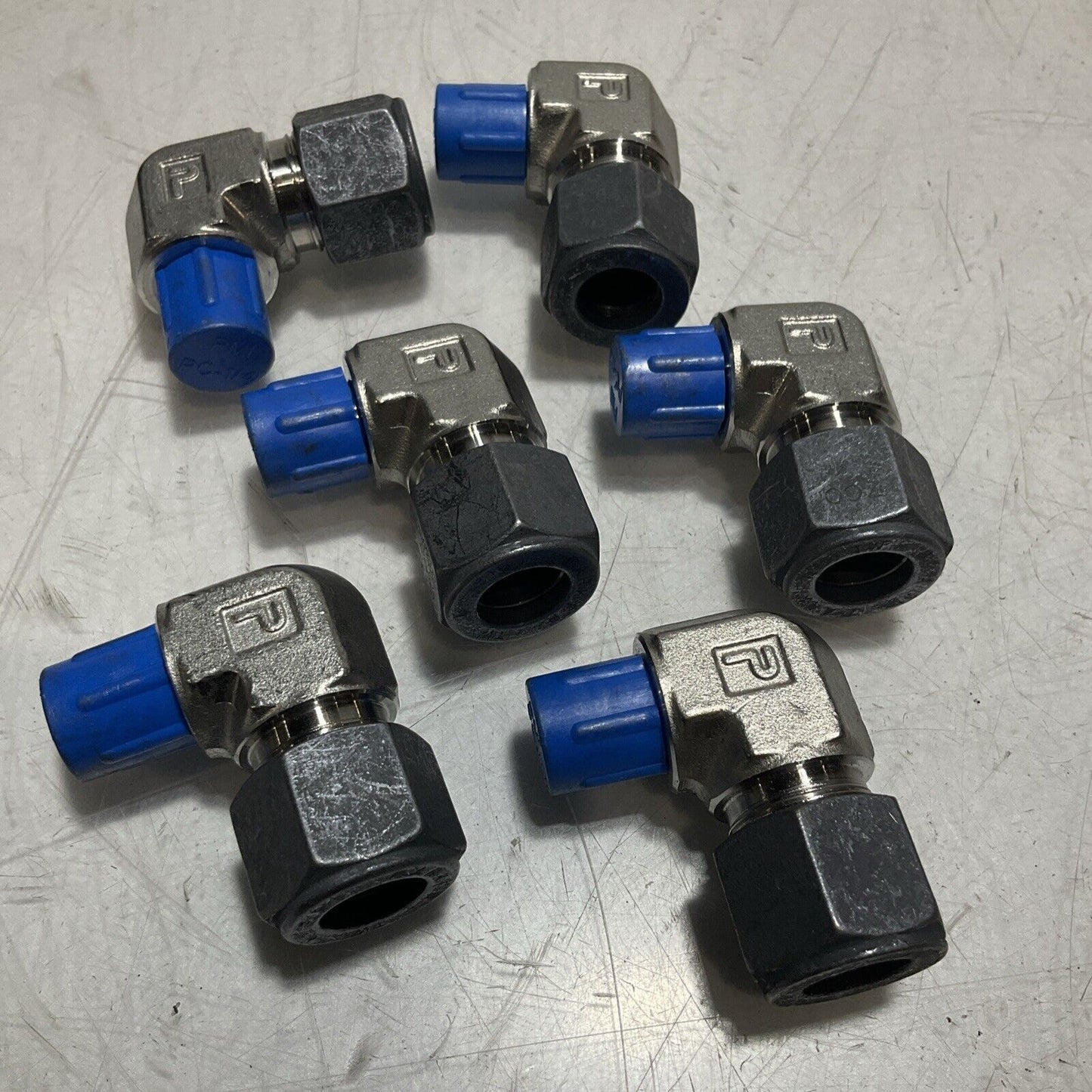 PARKER 84CBZSS STAINLESS STEEL MALE ELBOW TUBE FITTING CONNECTOR LOT OF 6 U3S