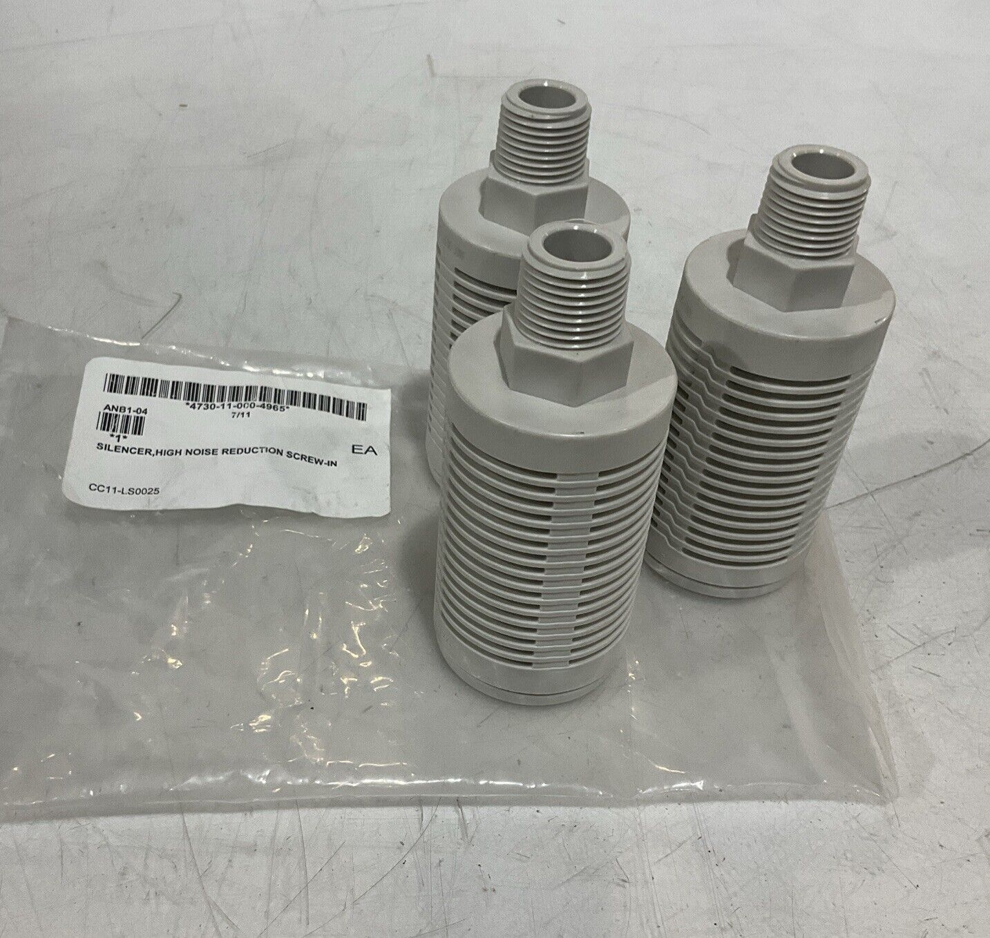 SMC ANB1-04 HIGH NOISE REDUCTION SCREW-IN SILENCER LOT OF 3 U3S
