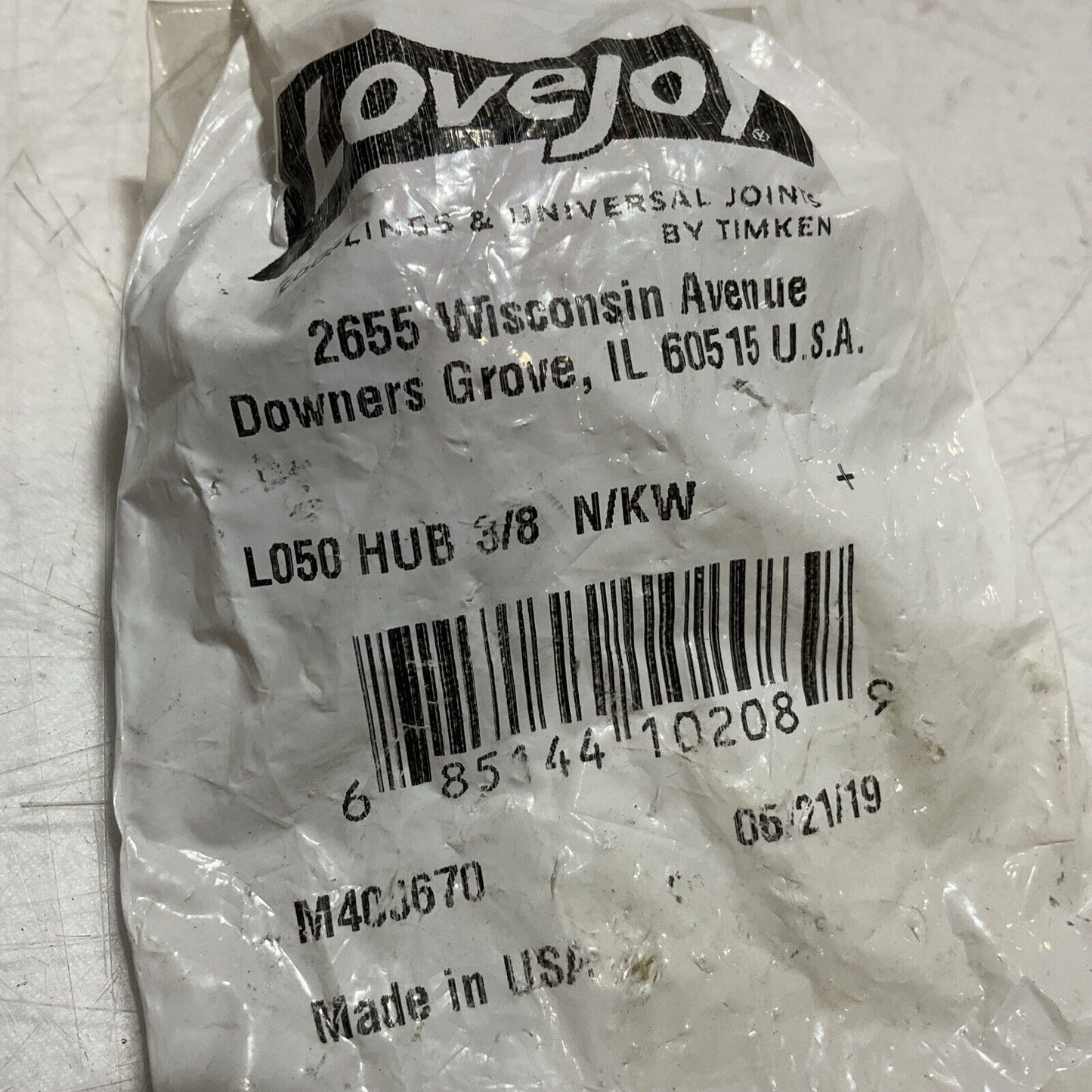 LOVEJOY L-50.375 68514410208 LO50 JOW COUPLING HUB 3/8 BORE NKW LOT OF 12 222