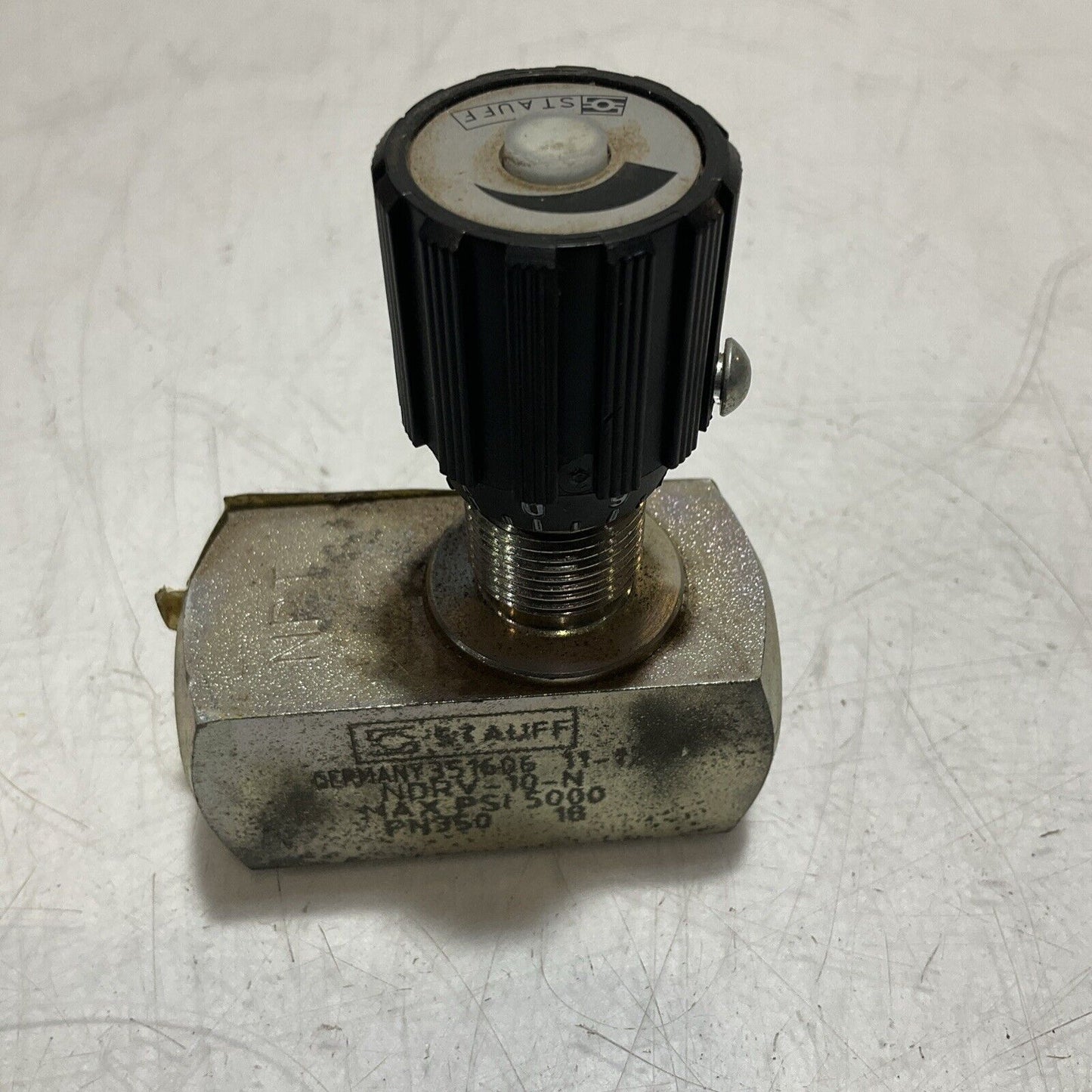 STAUFF NDRV-10-N MAX PIS 5000 CARBON STEEL HYDRAULIC FLOW CONTROL VALVE 222-U3S