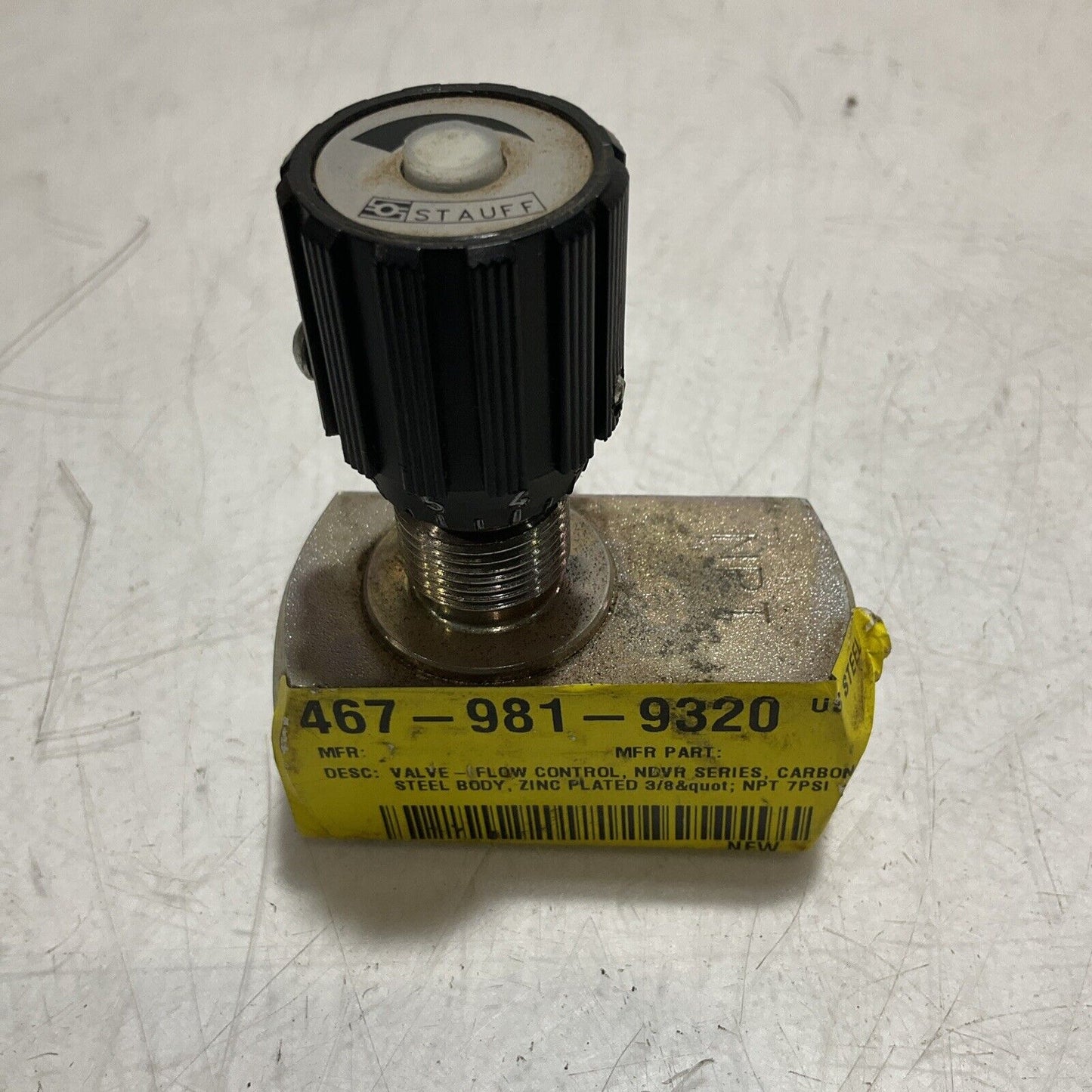 STAUFF NDRV-10-N MAX PIS 5000 CARBON STEEL HYDRAULIC FLOW CONTROL VALVE 222-U3S