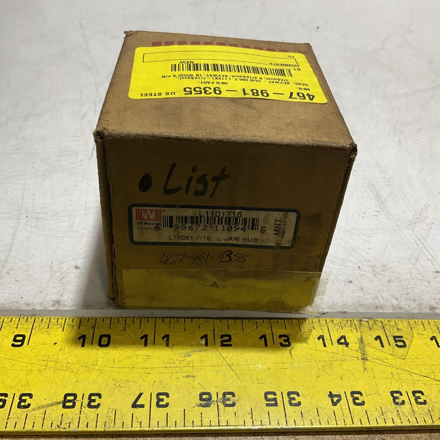 TB WOODS L110 1-7/16 L-JAW COUPLING HUB 222-U3S