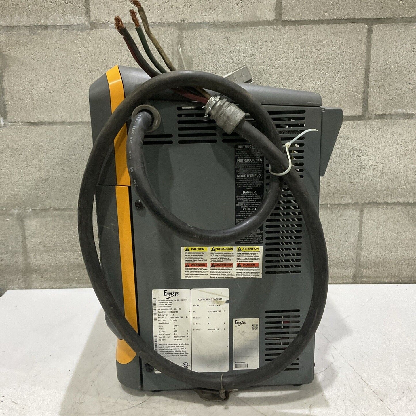 ENERSYS EI3-HL-4YE ENFORCER IMPAQ FORKLIFT L-A BATTERY CHARGER 3PH 480V 50/60 HZ