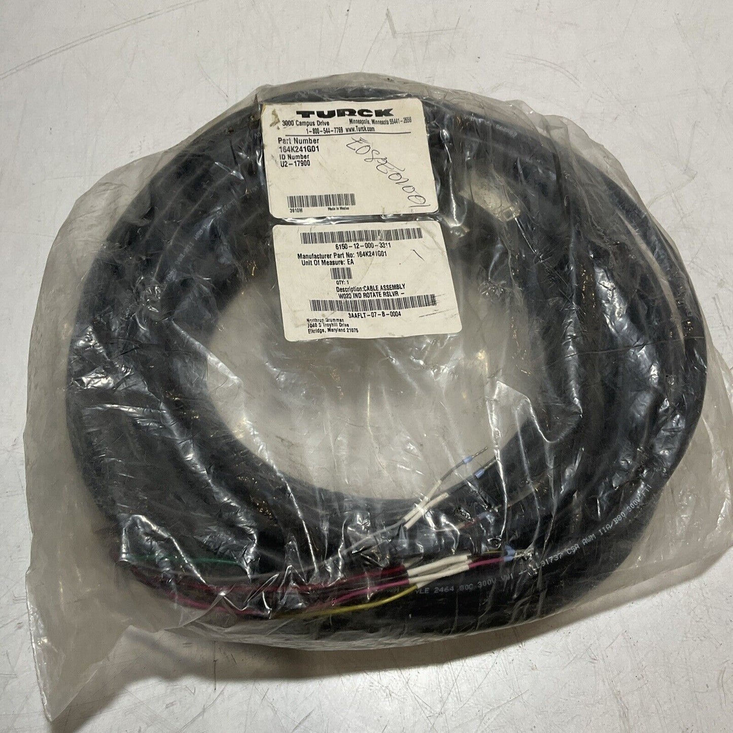 TURCK 164K241G01 ID- U2-17900 CABLE ASSEMBLY U3S