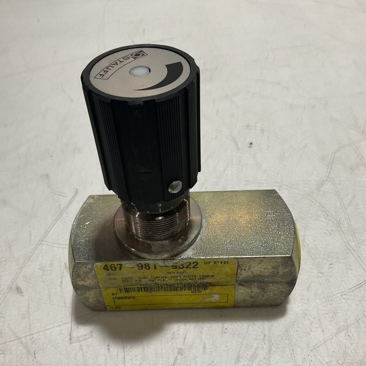 STAUFF NDRV-20-N MAX PSI 5000 CARBON STEEL HYDRAULIC FLOW CONTROL VALVE 222