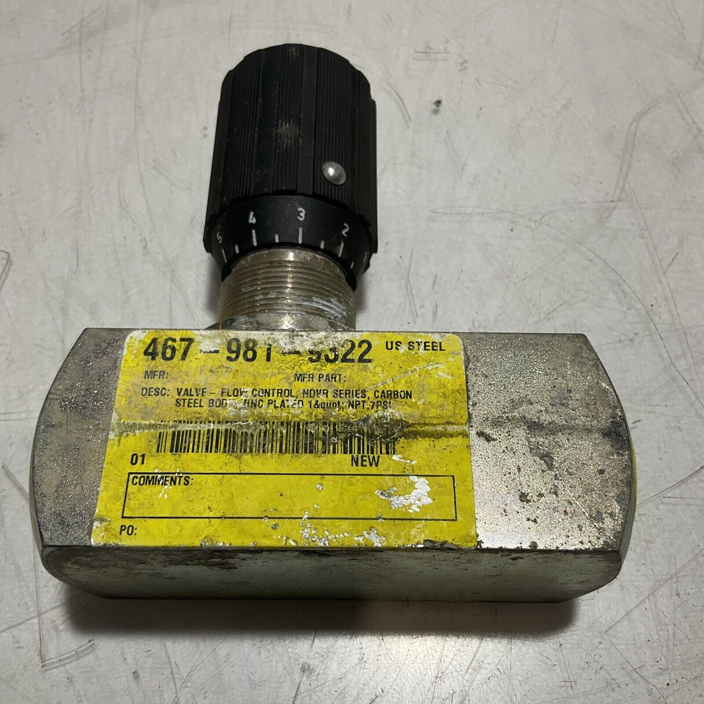 STAUFF NDRV-20-N MAX PSI 5000 CARBON STEEL HYDRAULIC FLOW CONTROL VALVE 222