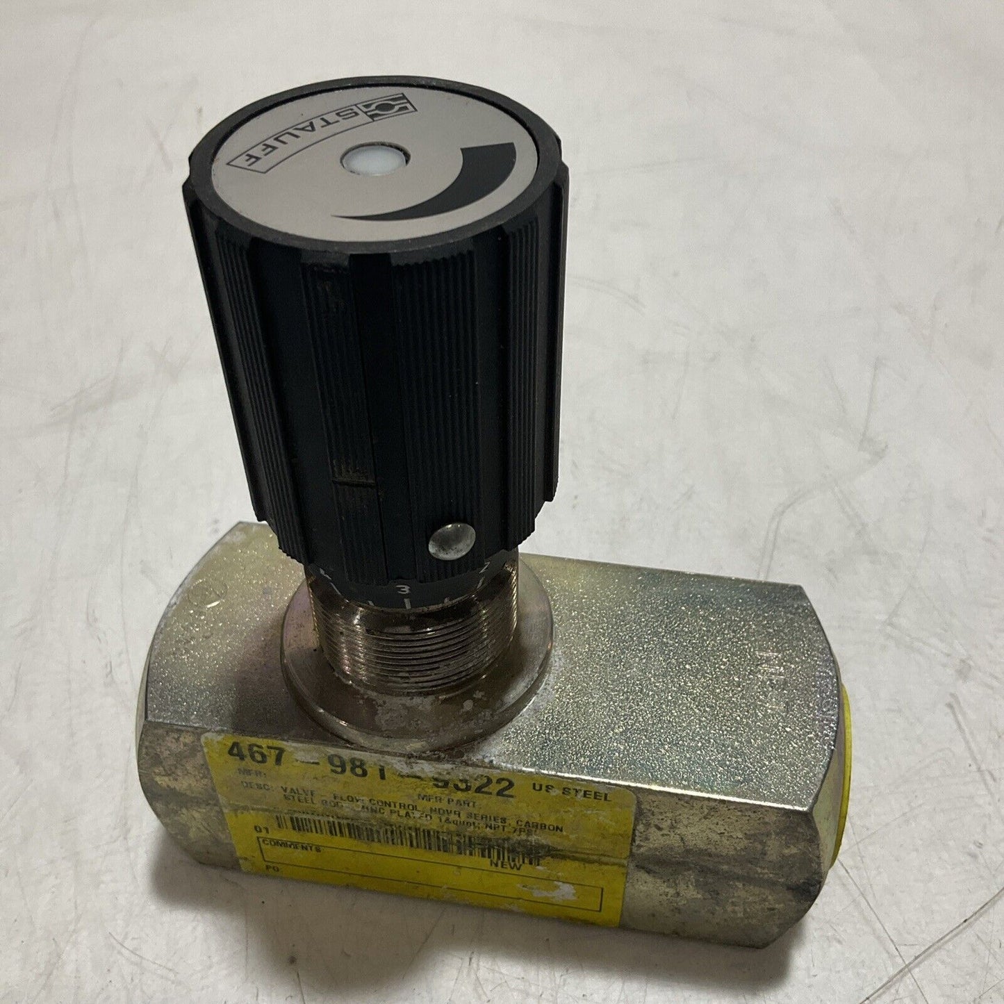 STAUFF NDRV-20-N MAX PSI 5000 CARBON STEEL HYDRAULIC FLOW CONTROL VALVE 222