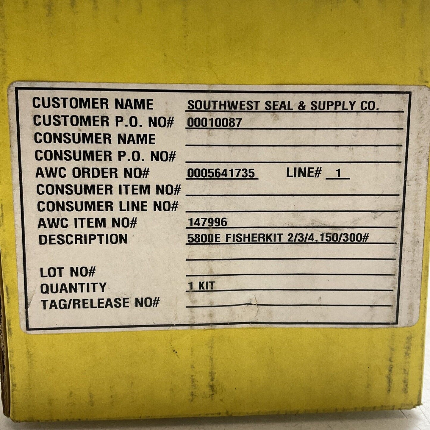 CHESTERTON 147996 5800E FISHER KIT 2/3/4,150/300 VALVE SEALING KIT SYSTEM 479