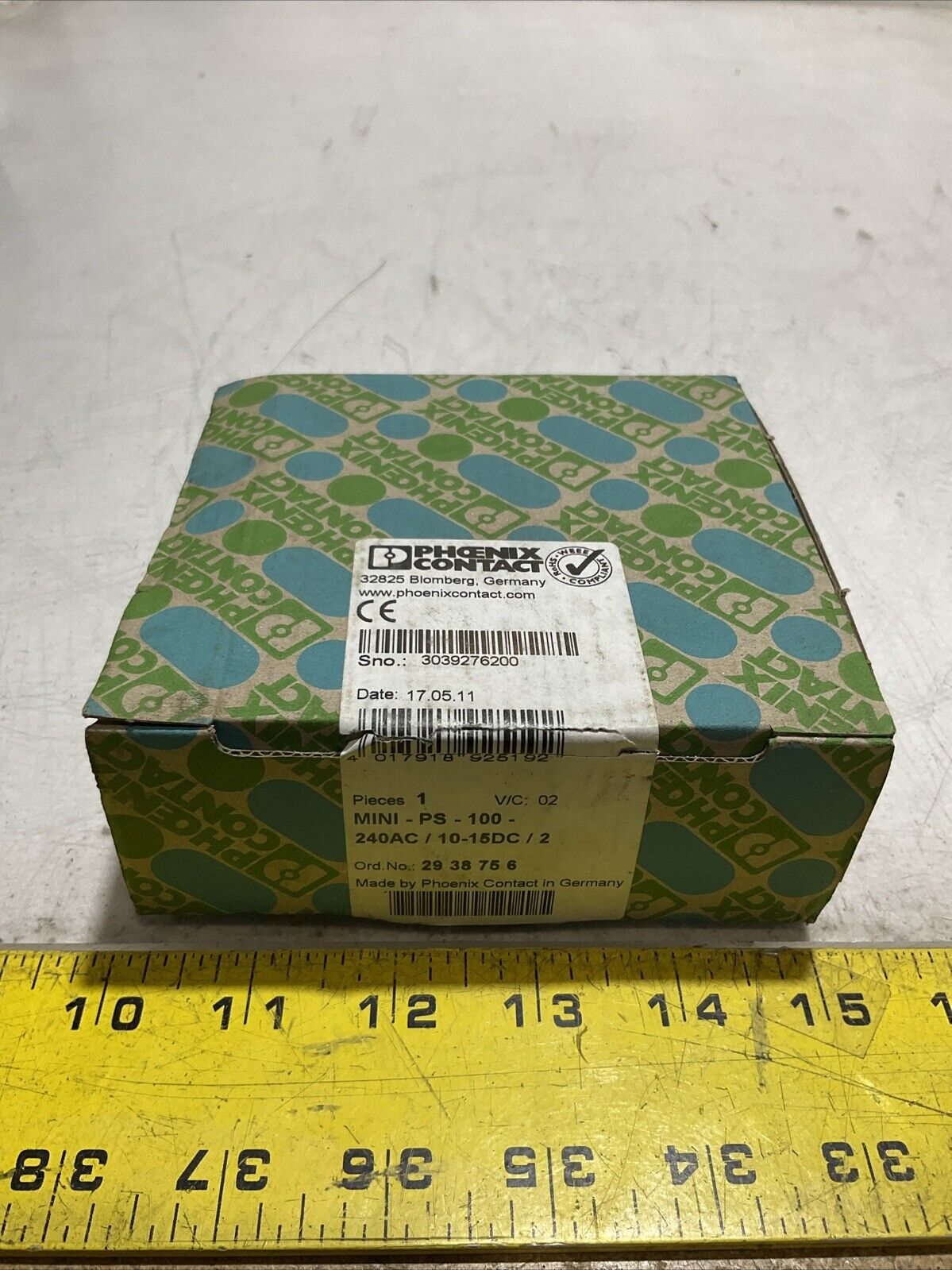 PHOENIX CONTACT MINI-100-PS-240AC/10-15DC/2 POWER SUPPLY NEW MFG SEALED 222-U3S