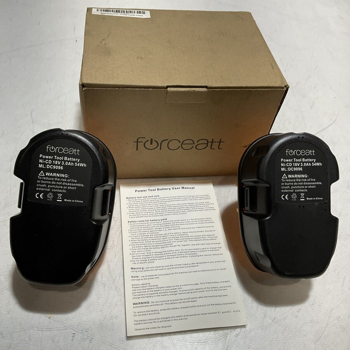 FORCEATT DC9096 POWER TOOL BATTERY REPLACEMENT CORDLESS TOOL 54WH QTY OF 2 U3S