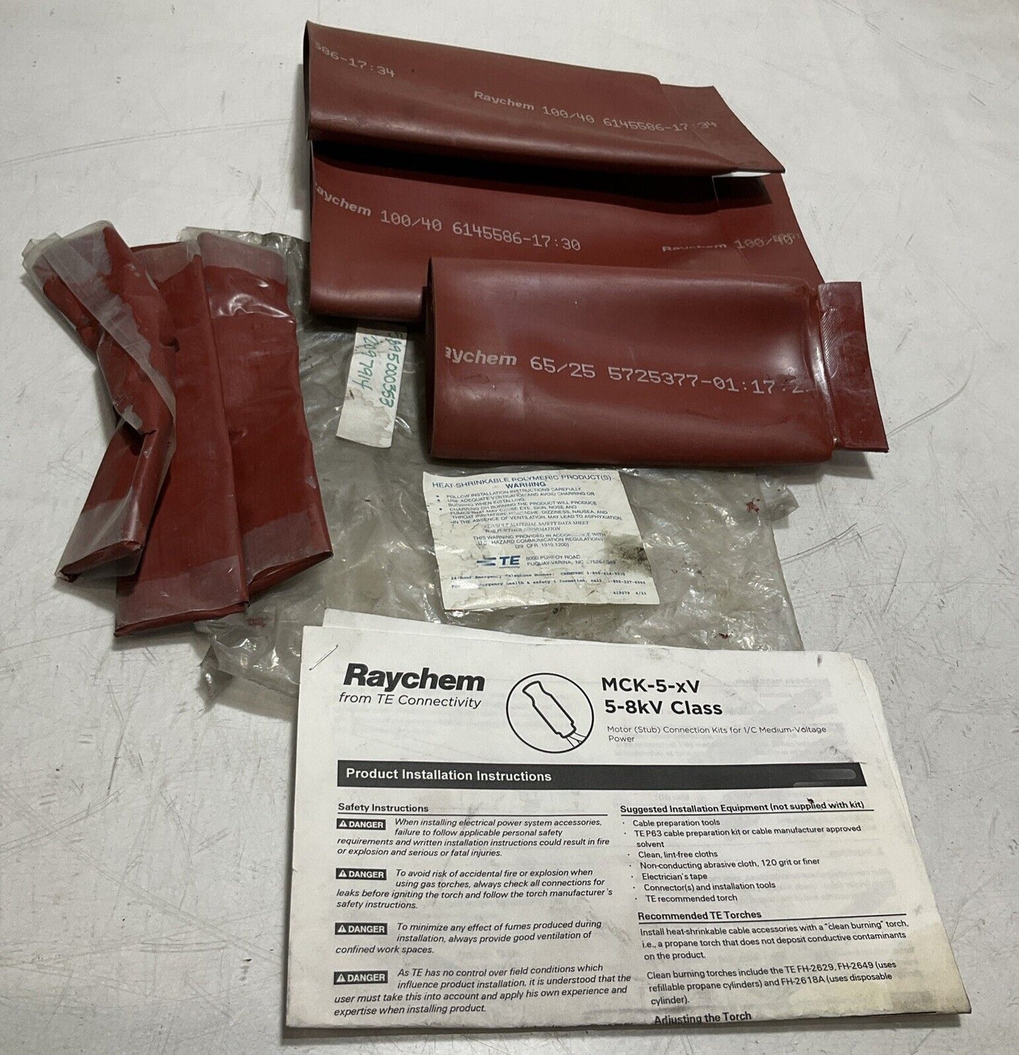 RAYCHEM MCK-5-XV5-8KV MOTOR CONNECTION KITS FOR 1/C MEDIUM-VOLTAGE POWER U3S