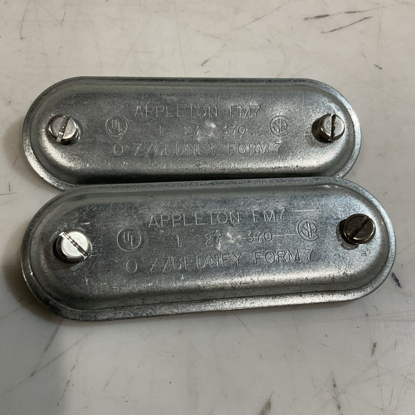 APPLETON FM7 OZ/ GEDNEY FORM 7 CONDUIT OULET FITTING COVER LOT OF 2 U3S