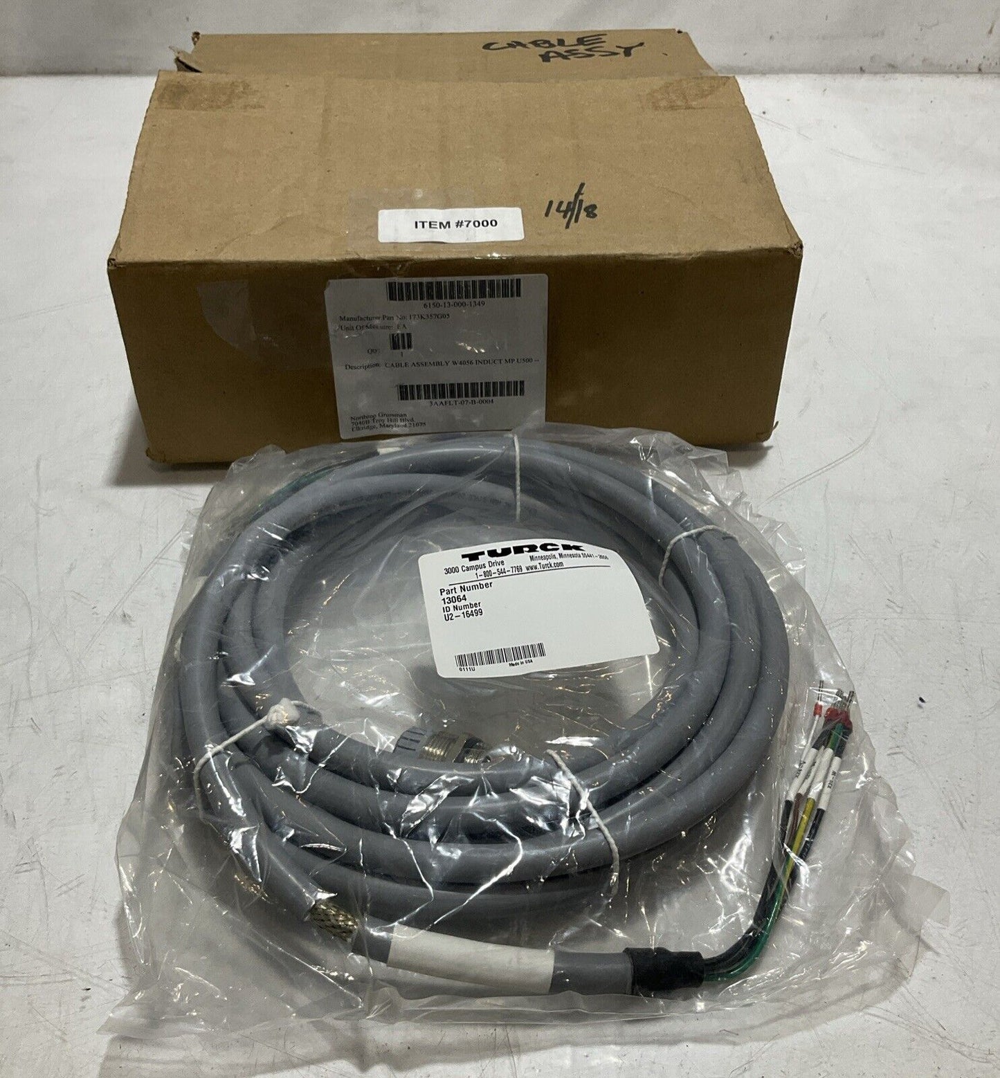 TURCK U2-16499 13064- 173K357G05 CABLE ASSEMBLY W4056 INDUCT MP U500 U3S