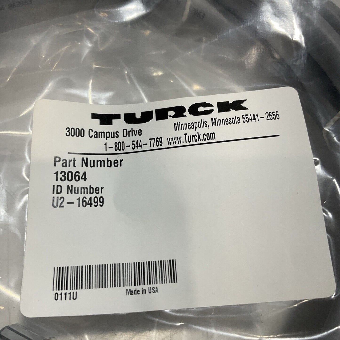 TURCK U2-16499 13064- 173K357G05 CABLE ASSEMBLY W4056 INDUCT MP U500 U3S