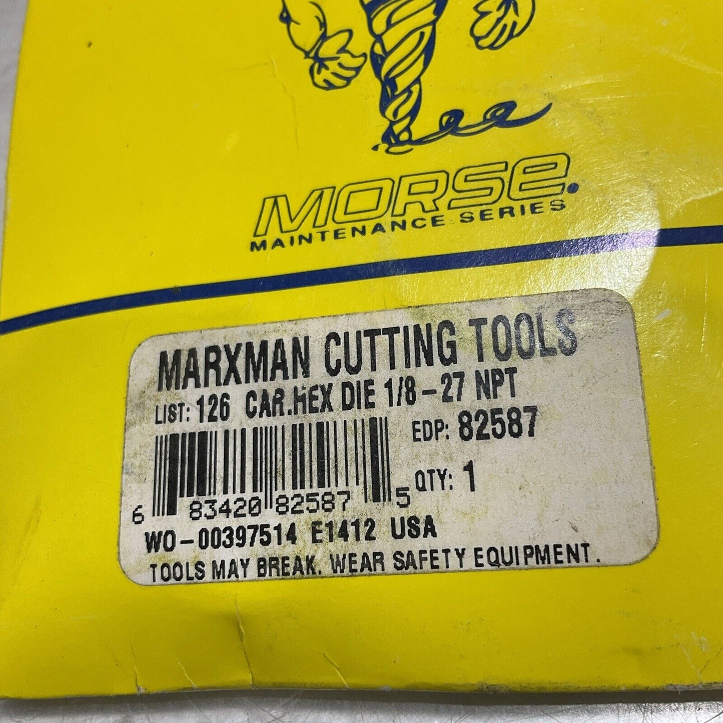 MARXMAN MORSE 82587 HEX DIE RETHREADING 1/8-27 NPT CAR LOT OF 2 222-U3S