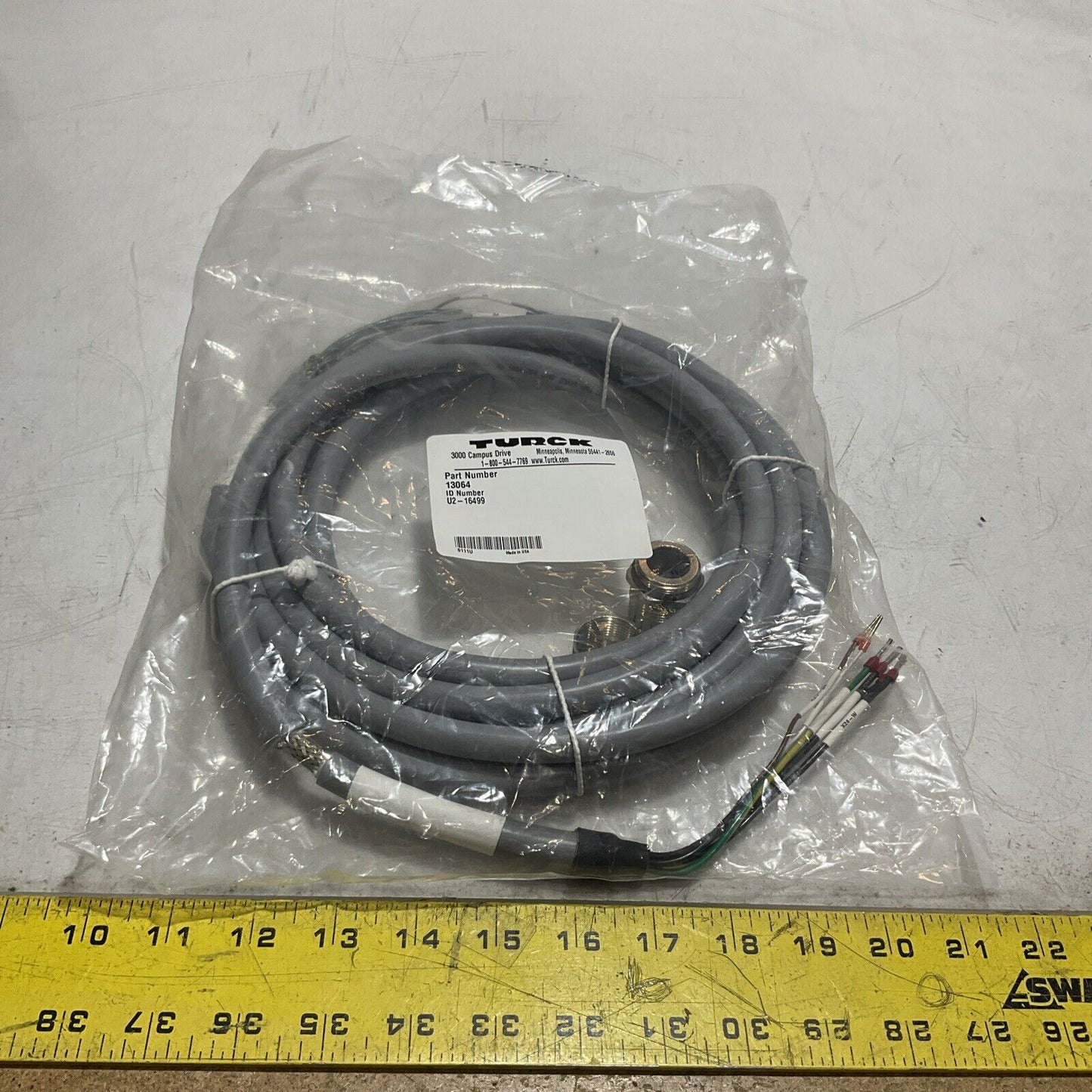 TURCK U2-16499 13064- 173K357G05 CABLE ASSEMBLY W4056 INDUCT MP U500 U3S