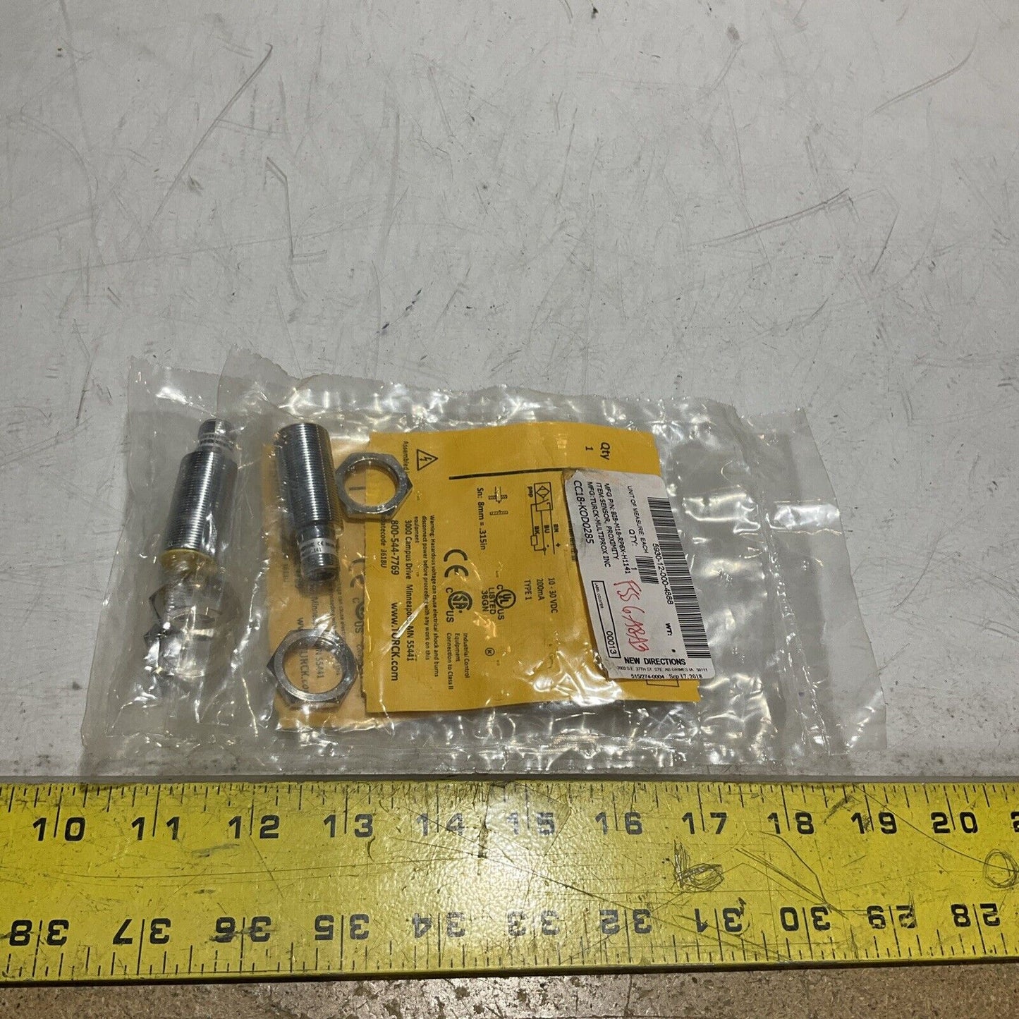 TURCK BI8-M18-RP6X-H1141 4615001 INDUCTIVE PROXIMITY SENSOR LOT OF 2 U3S
