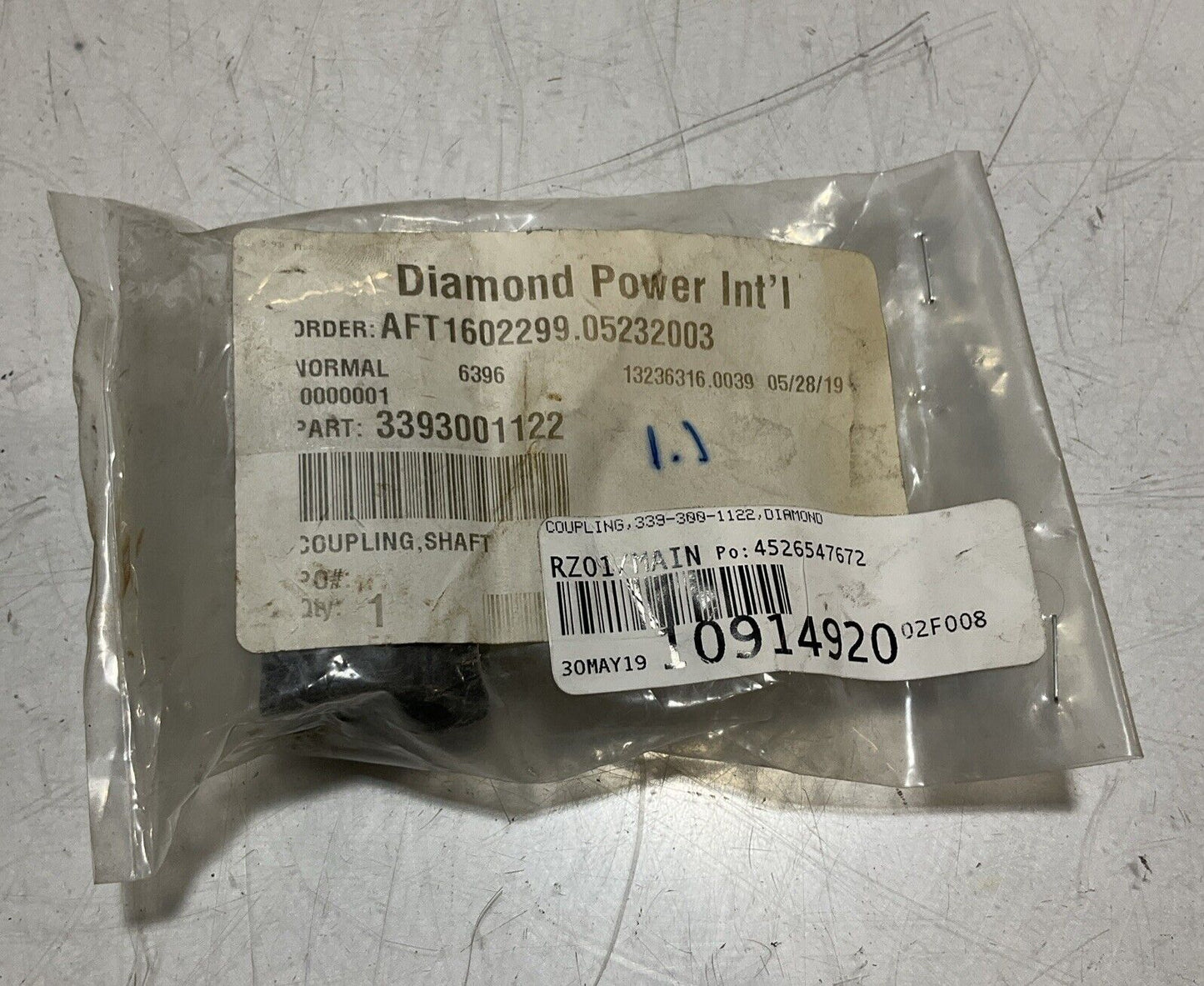 DIAMOND POWER INT 3393001122 SHAFT COUPLING 678-U3S