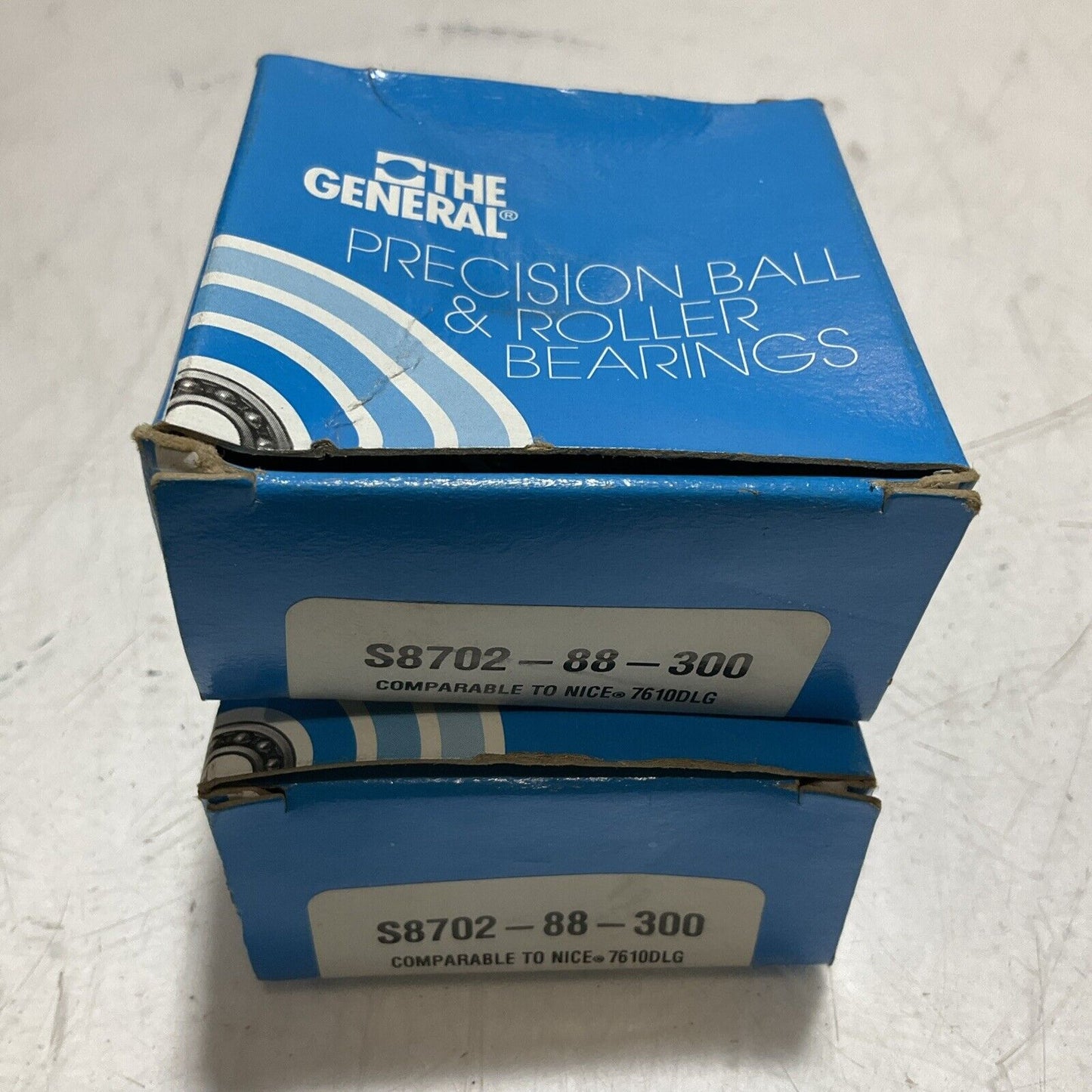 THE GENERAL S8702-88-300 PRECISION BALL AND ROLLER BEARINGS LOT OF 2 678 -U3S