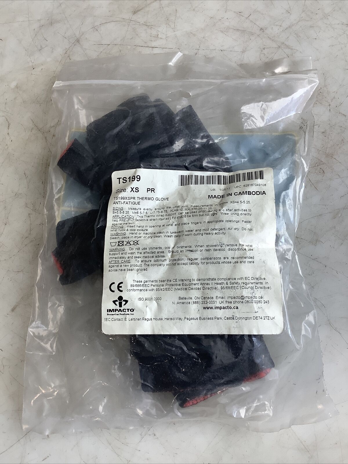 IMPACTO TS199 THERMO GLOVES XS PAIR HHH