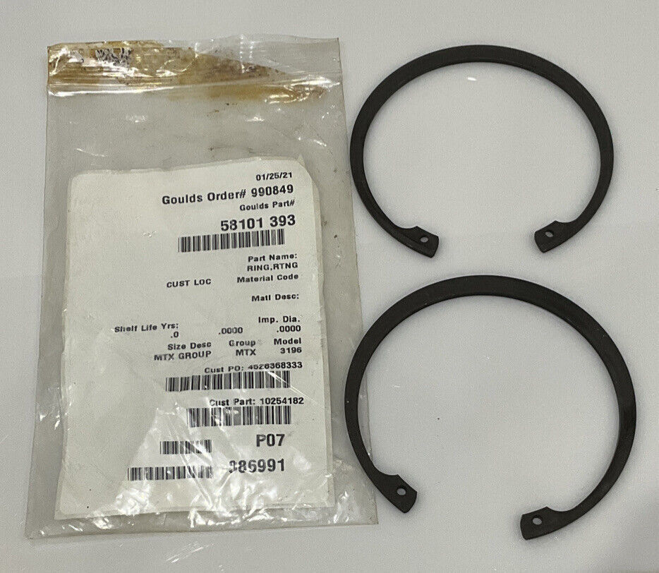 GOULDS 58101 393 SNAP RING RTNG MTX 3196 678