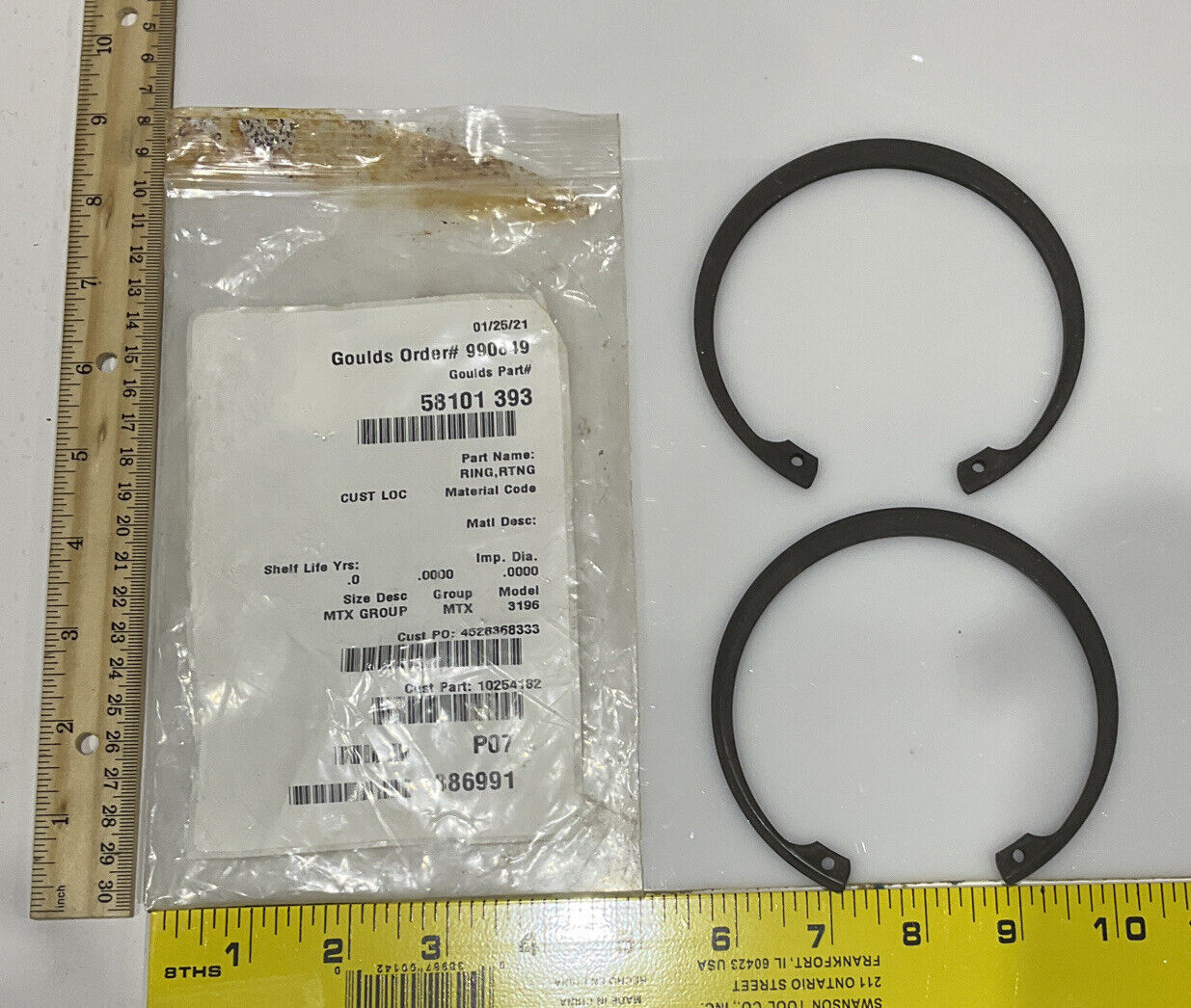 GOULDS 58101 393 SNAP RING RTNG MTX 3196 678